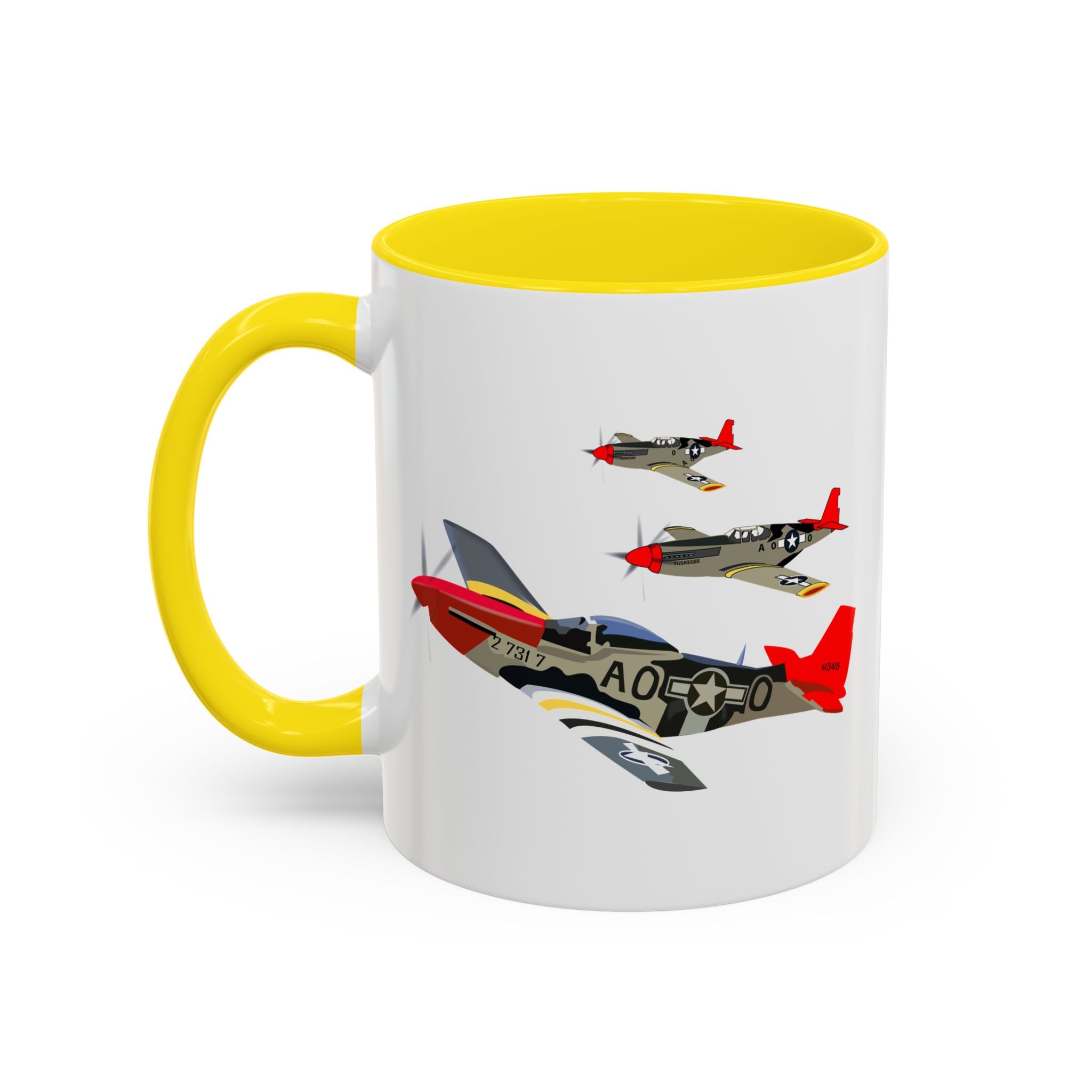 Accent Coffee Mug - Army - AAC - 332nd Fighter Group - 12th AF - Red Tails wo Txt