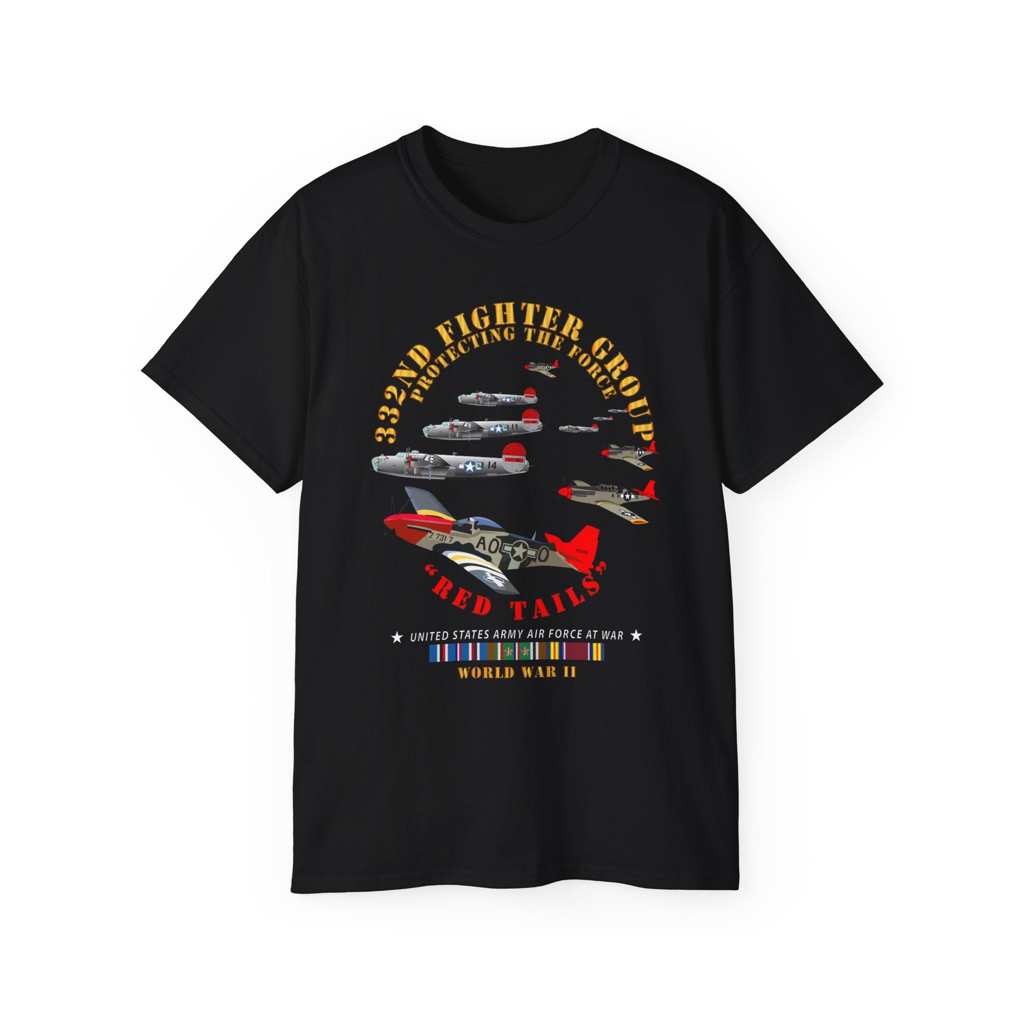 Unisex Ultra Cotton Tee - Army - AAC - 332nd Fighter Group - Red Tails - Protect Force