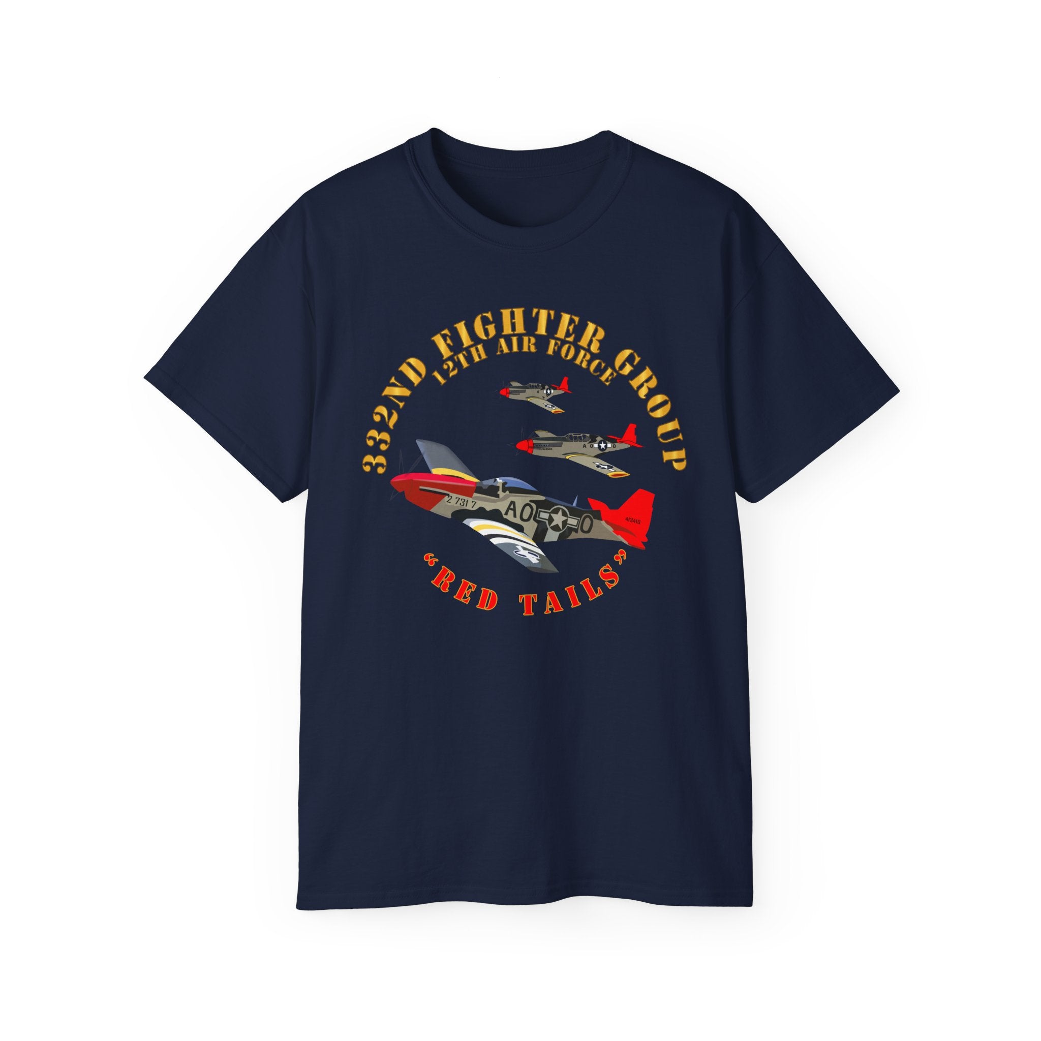 Unisex Ultra Cotton Tee - Army - AAC - 332nd Fighter Group - 12th AF - Red Tails