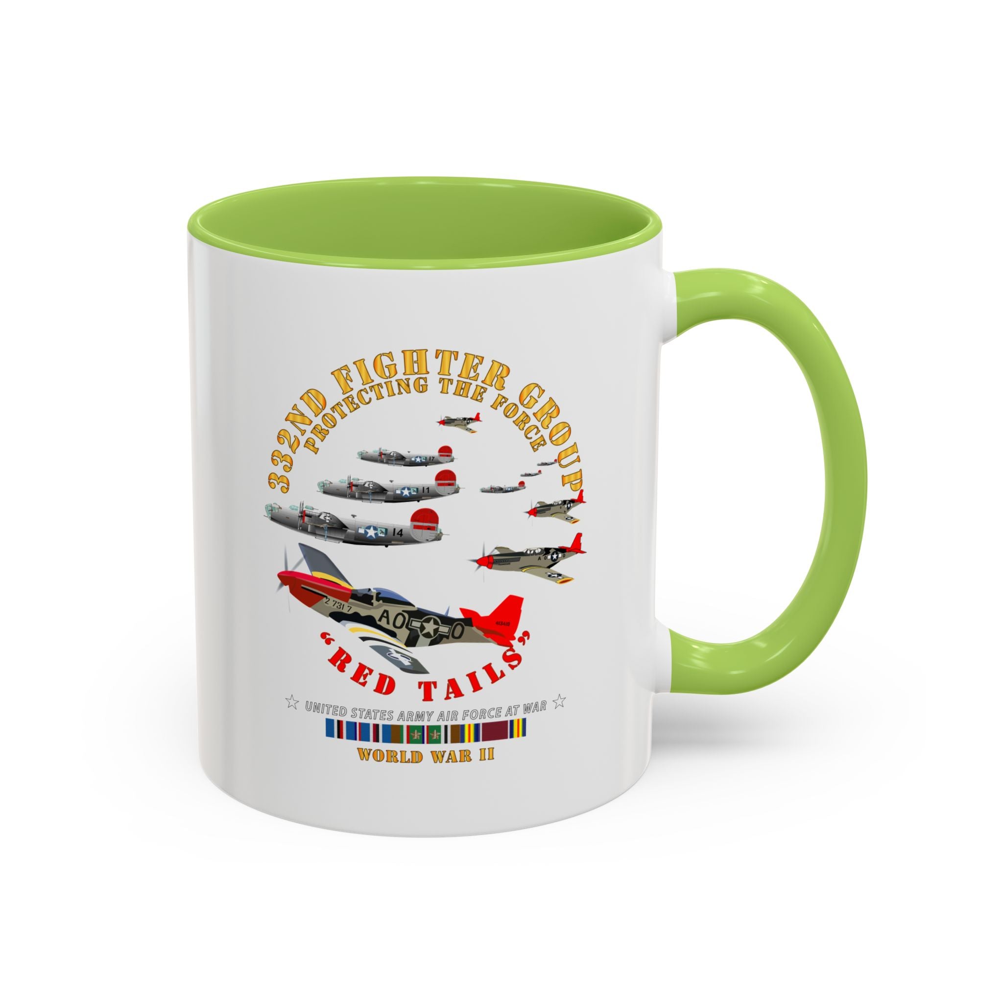 Accent Coffee Mug - Army - AAC - 332nd Fighter Group - Red Tails - Protect Force