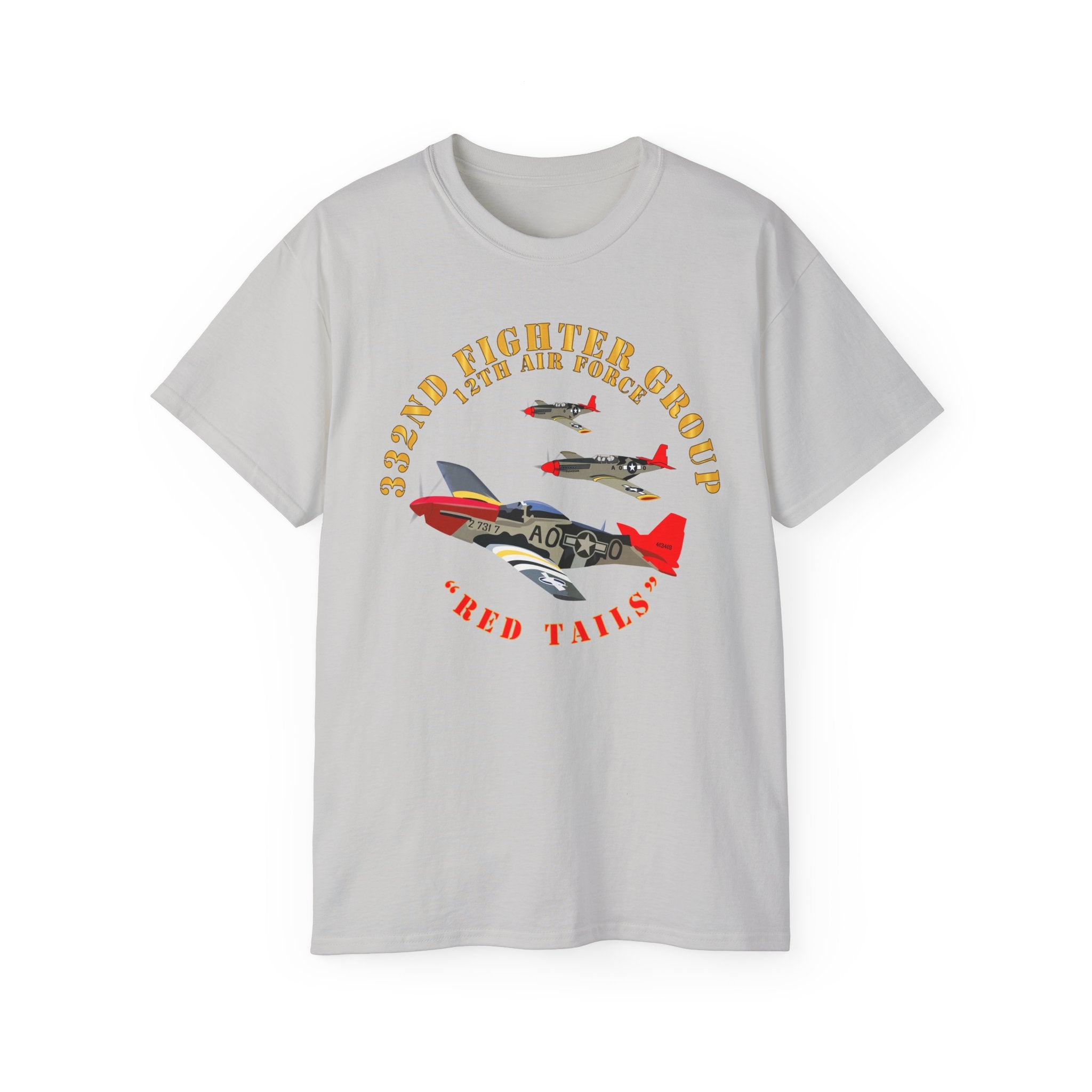 Unisex Ultra Cotton Tee - Army - AAC - 332nd Fighter Group - 12th AF - Red Tails