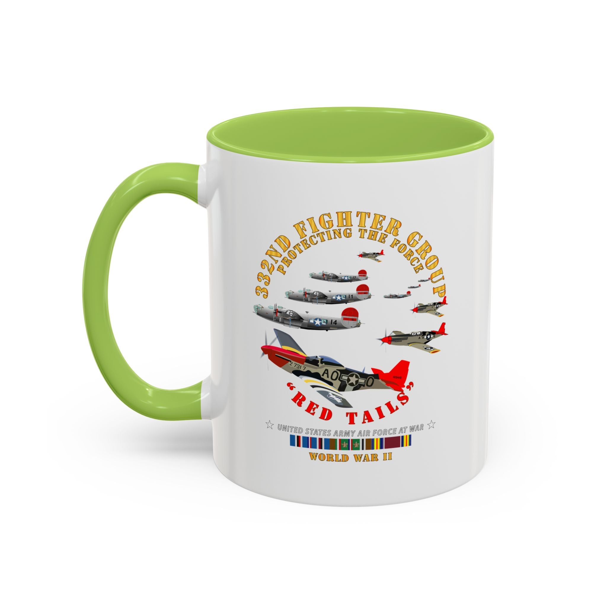 Accent Coffee Mug - Army - AAC - 332nd Fighter Group - Red Tails - Protect Force
