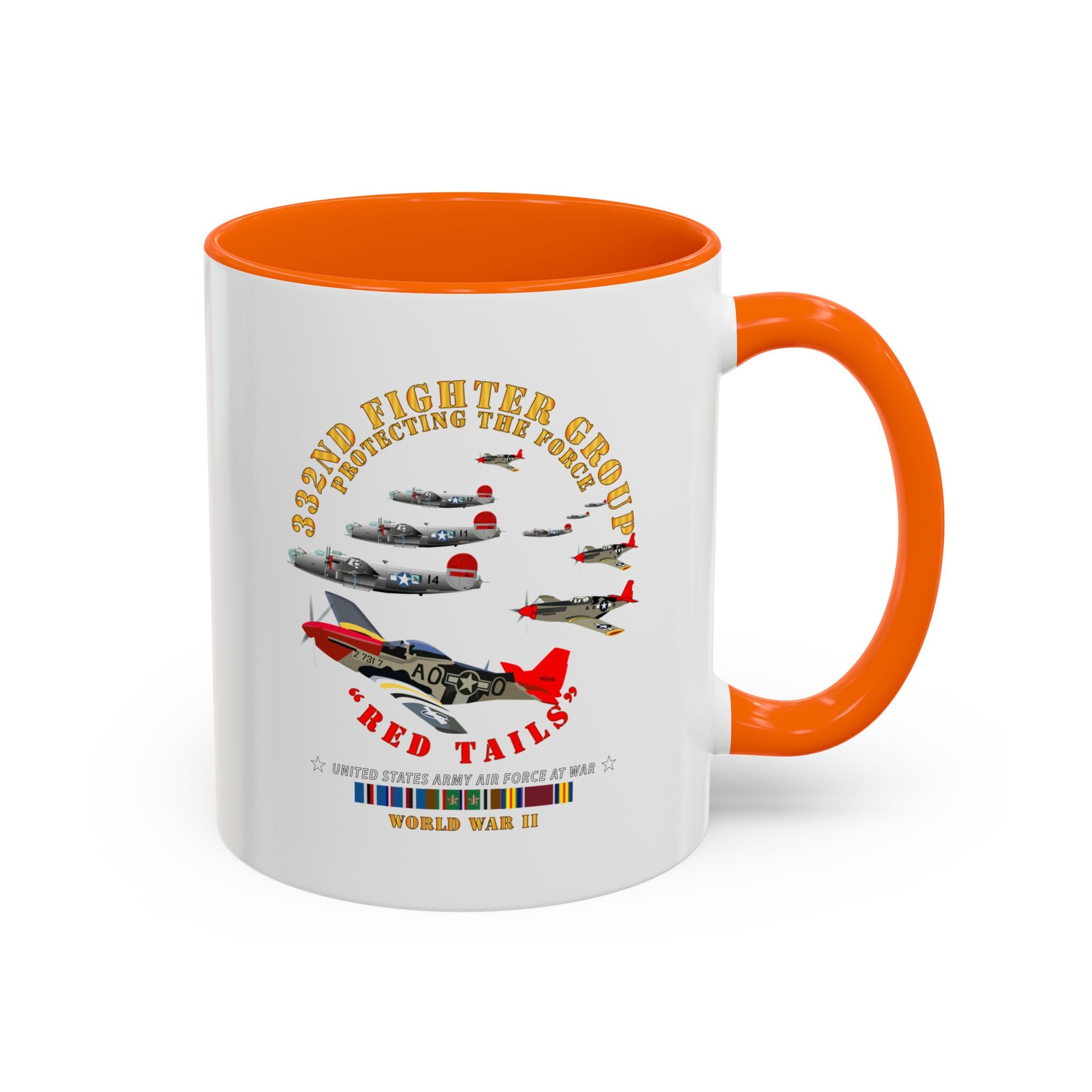 Accent Coffee Mug - Army - AAC - 332nd Fighter Group - Red Tails - Protect Force