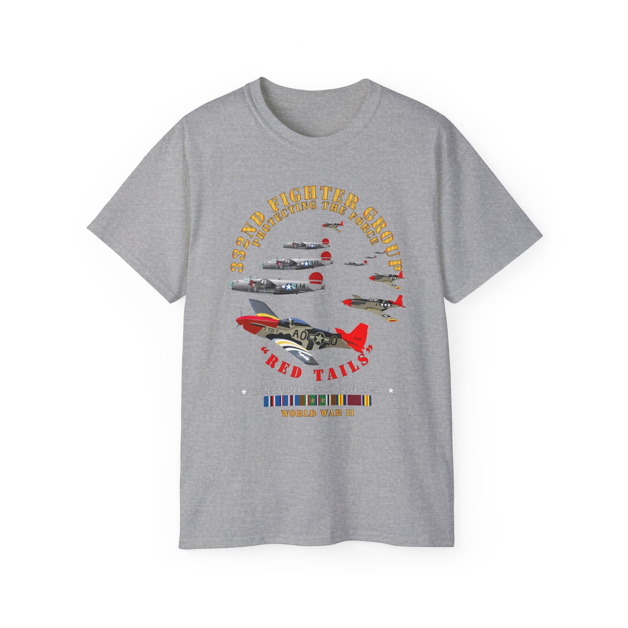 Unisex Ultra Cotton Tee - Army - AAC - 332nd Fighter Group - Red Tails - Protect Force