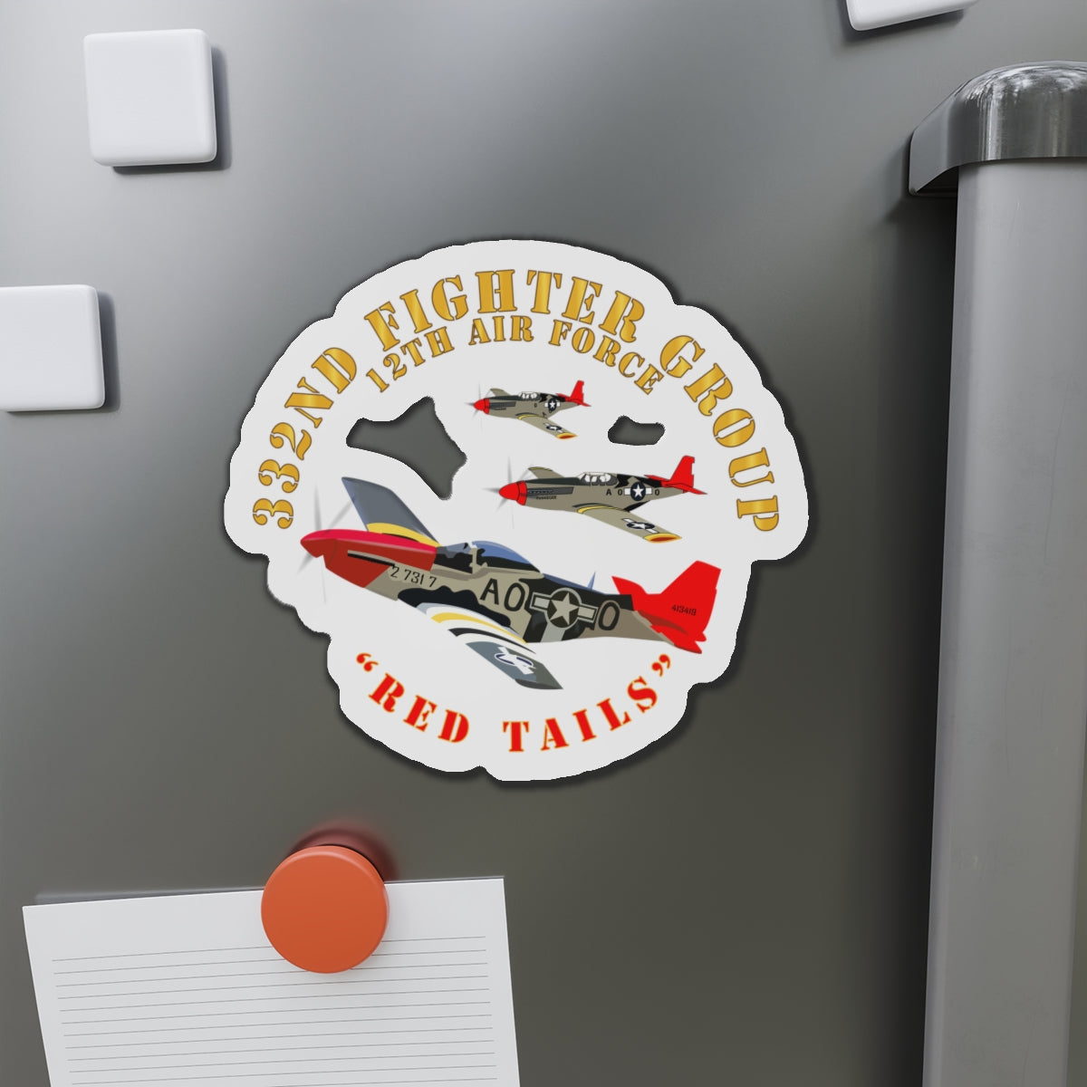Die-Cut Magnets - Army - AAC - 332nd Fighter Group - 12th AF - Red Tails