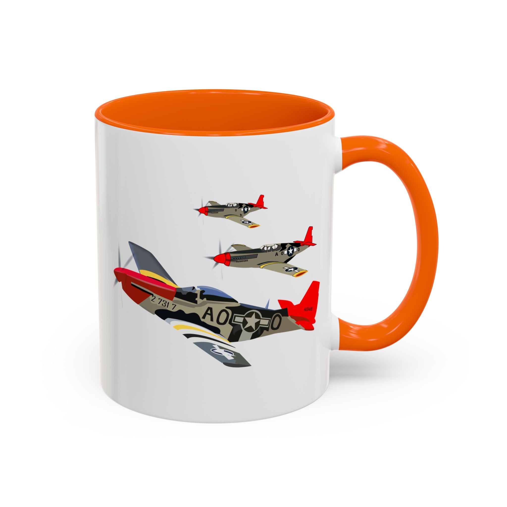 Accent Coffee Mug - Army - AAC - 332nd Fighter Group - 12th AF - Red Tails wo Txt