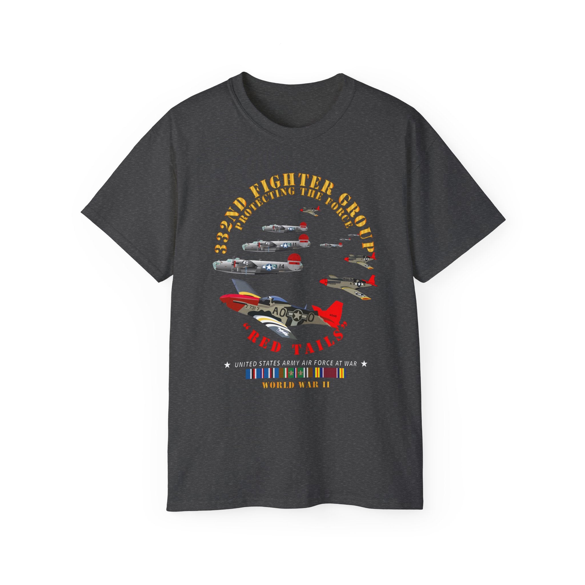 Unisex Ultra Cotton Tee - Army - AAC - 332nd Fighter Group - Red Tails - Protect Force