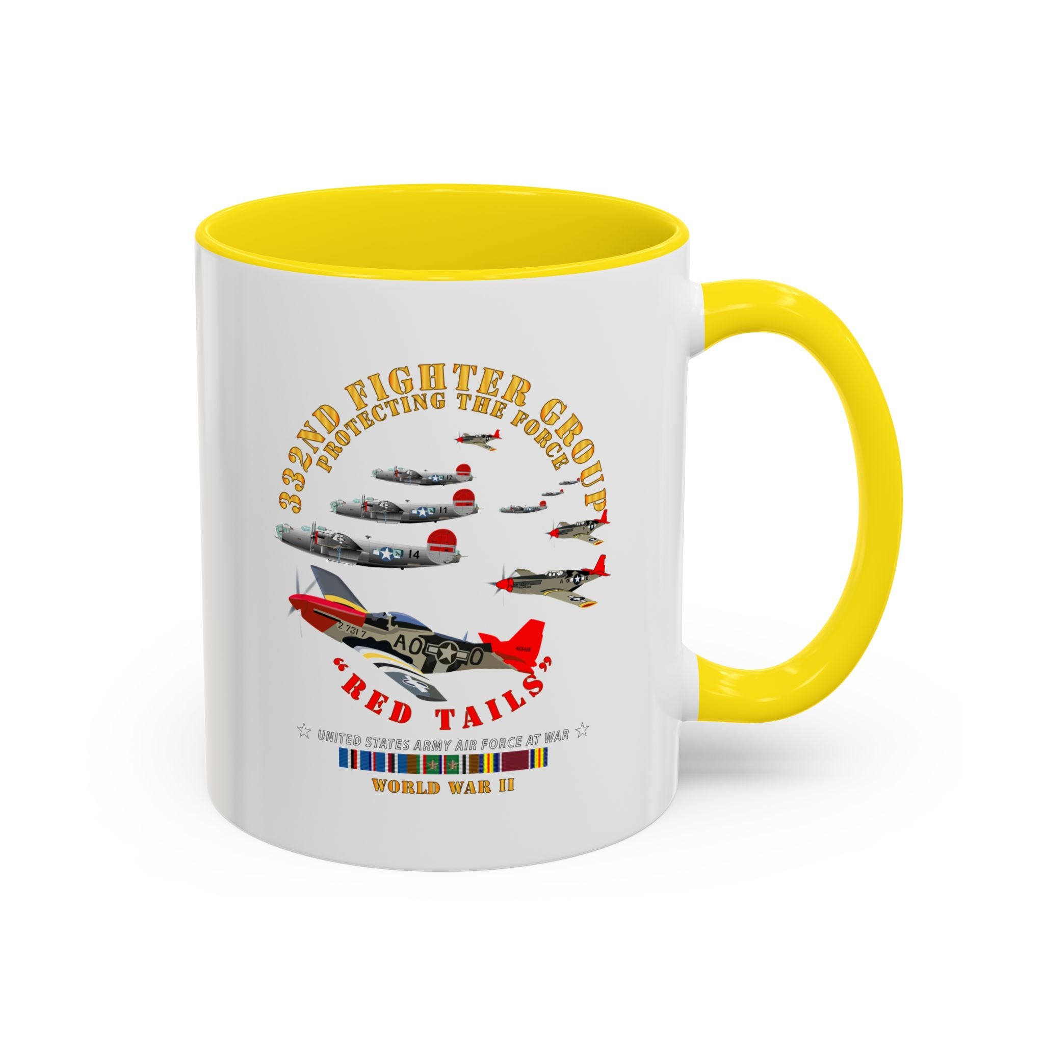 Accent Coffee Mug - Army - AAC - 332nd Fighter Group - Red Tails - Protect Force