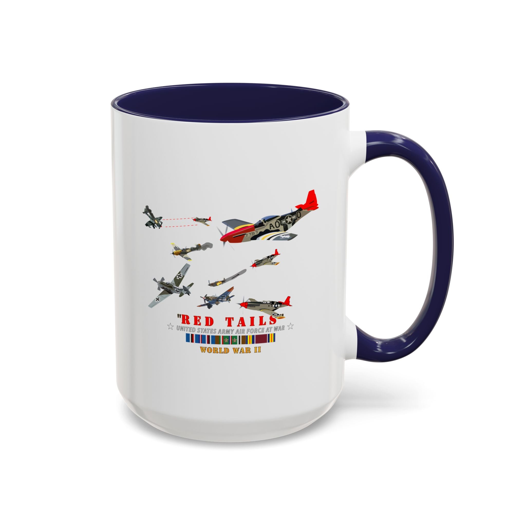 Accent Coffee Mug - Army - AAC - 332nd Fighter Group - Red Tails - At War