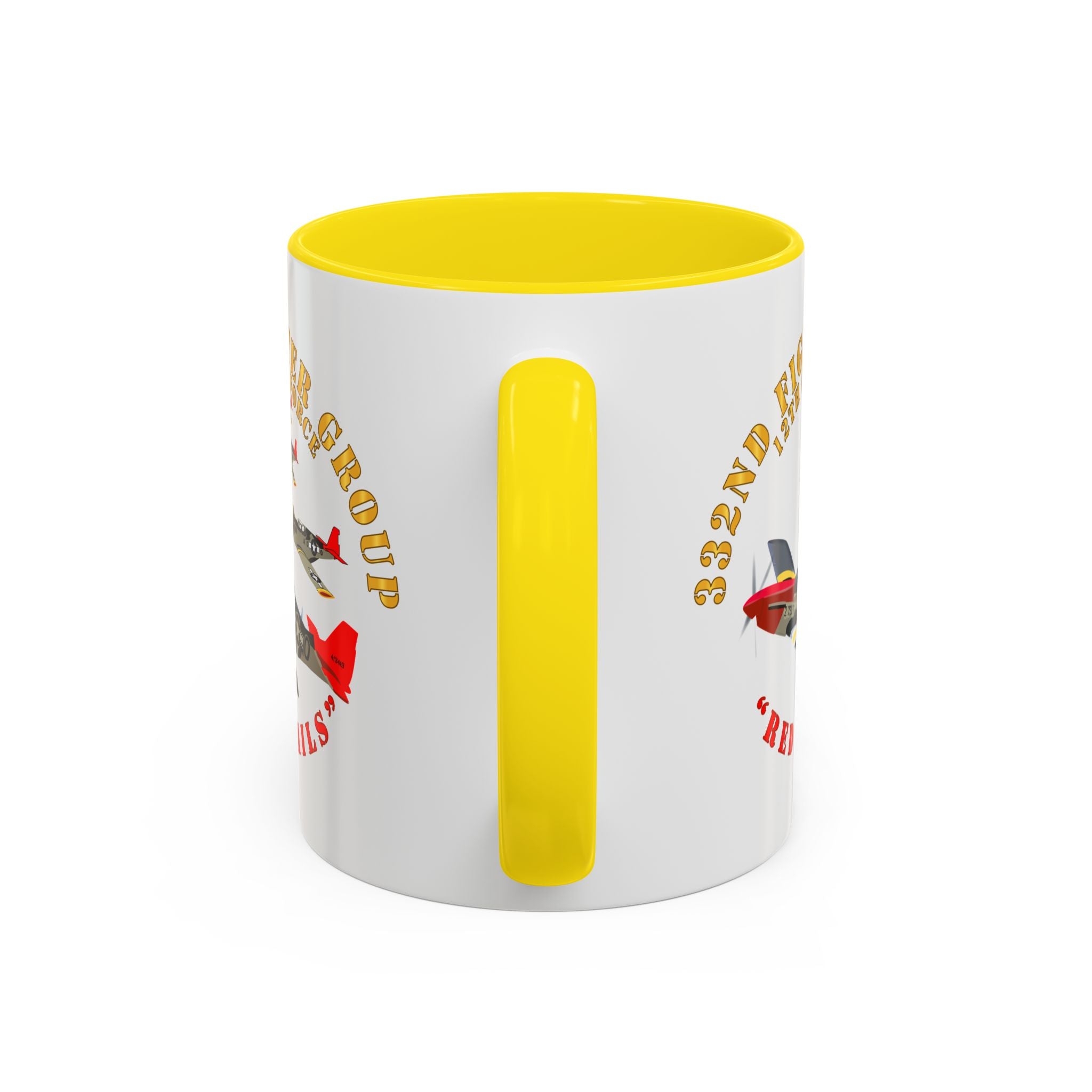 Accent Coffee Mug - Army - AAC - 332nd Fighter Group - 12th AF - Red Tails v1