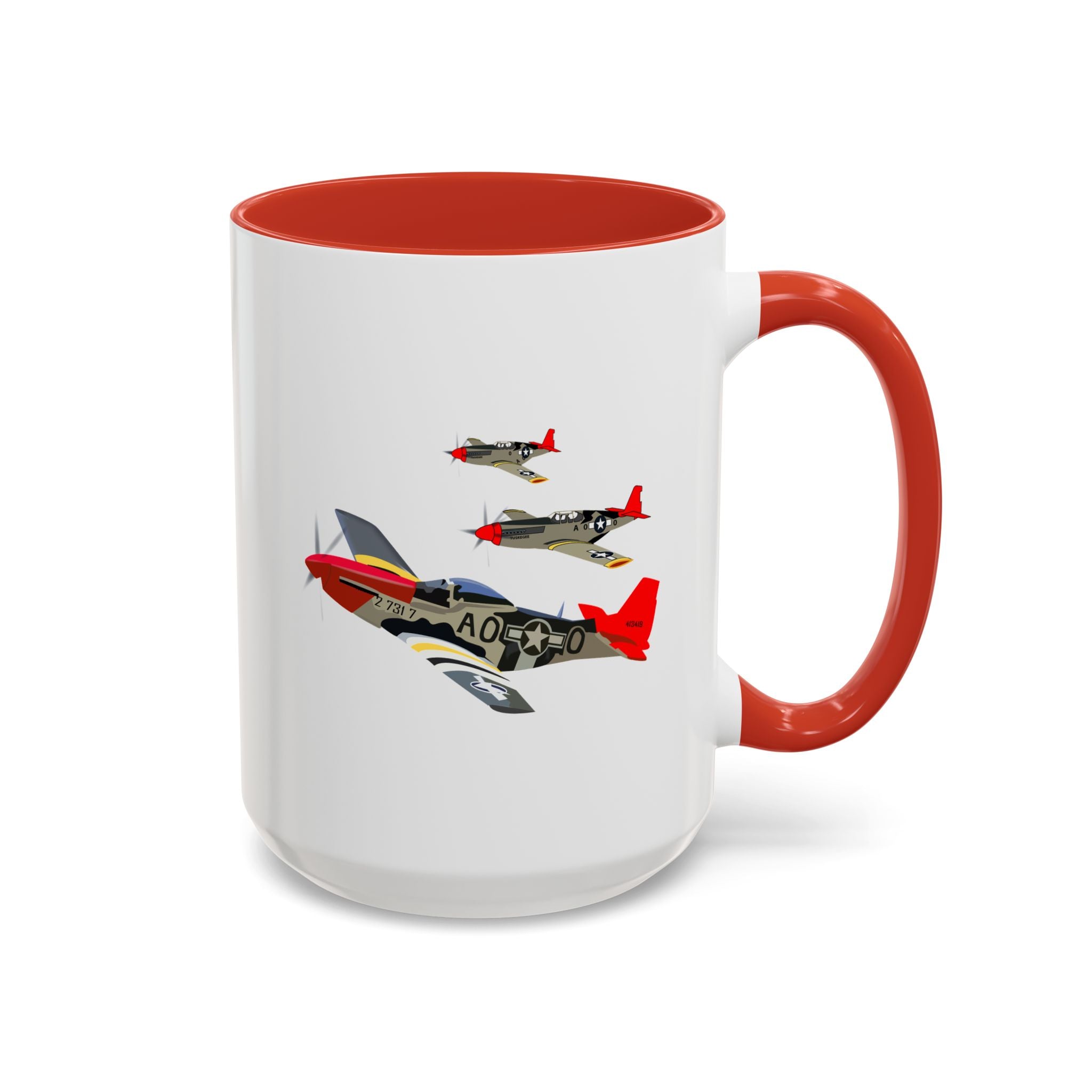 Accent Coffee Mug - Army - AAC - 332nd Fighter Group - 12th AF - Red Tails wo Txt