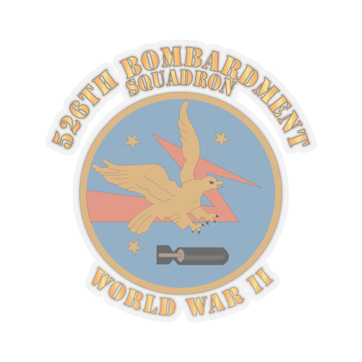 Kiss-Cut Stickers - AAC - 526th Bombardment Squadron - WWII X 300