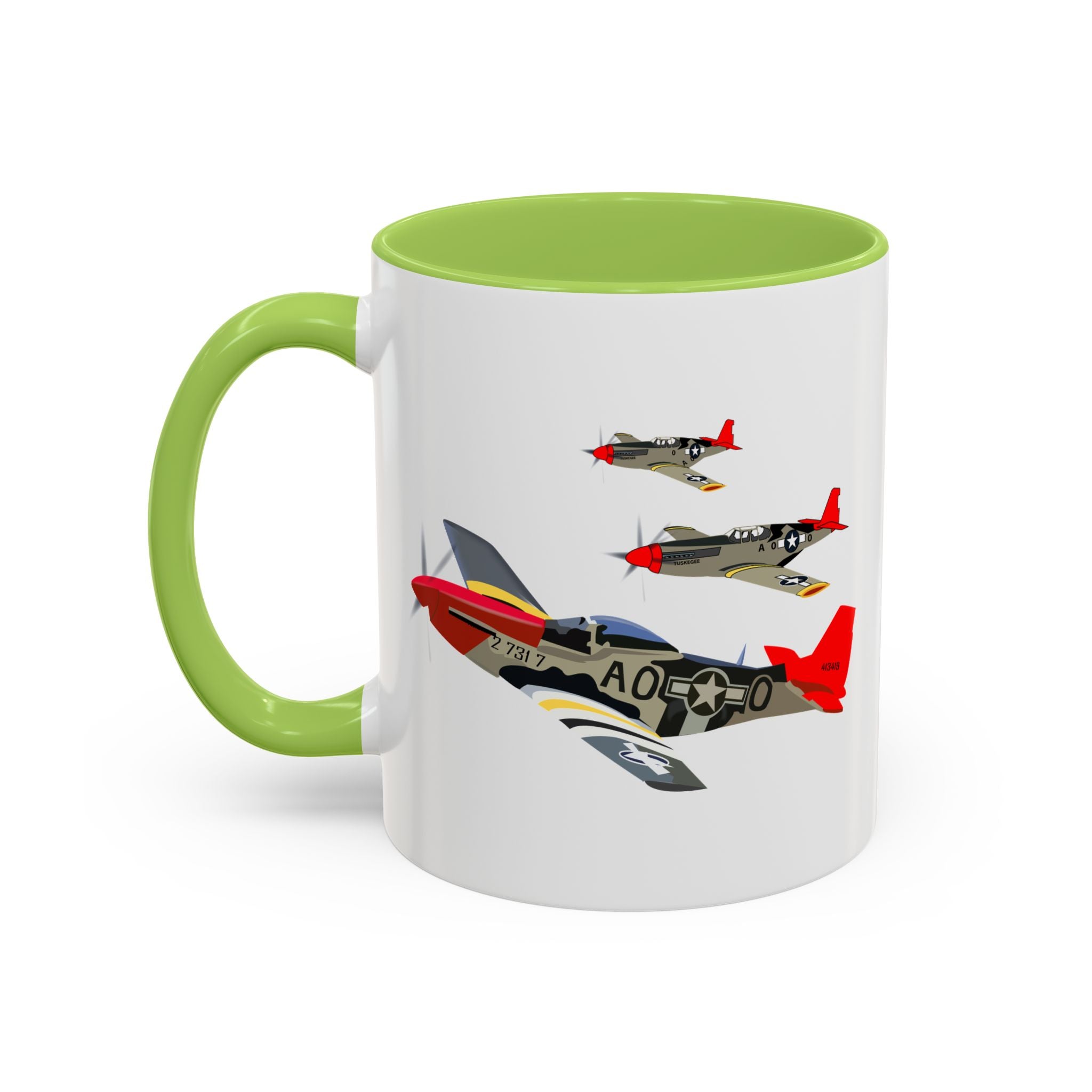 Accent Coffee Mug - Army - AAC - 332nd Fighter Group - 12th AF - Red Tails wo Txt