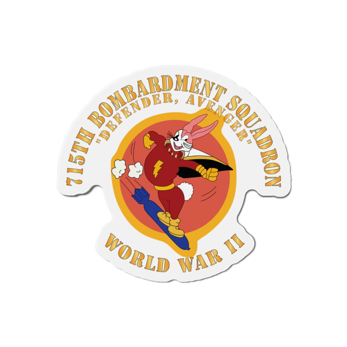 Die-Cut Magnets - ACC - 715th  Bombardment Squadron - Defender, Avenger - World War II X 300