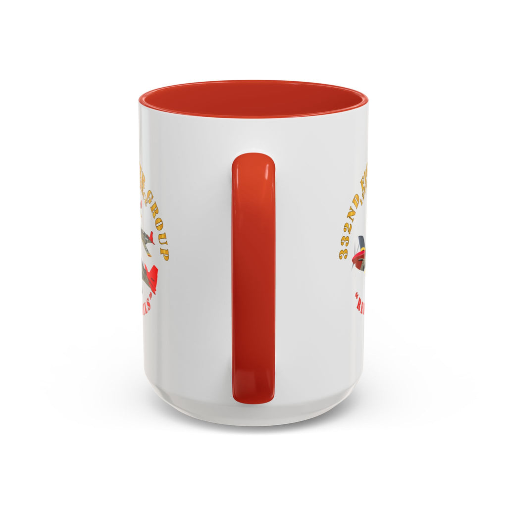 Accent Coffee Mug - Army - AAC - 332nd Fighter Group - 12th AF - Red Tails v1