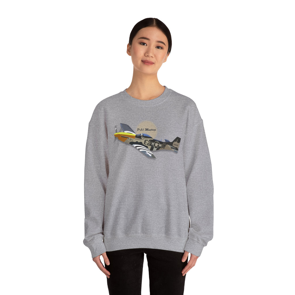 Crewneck Sweatshirt - Army Air Corps P-51 Mustang wo AAC X 300