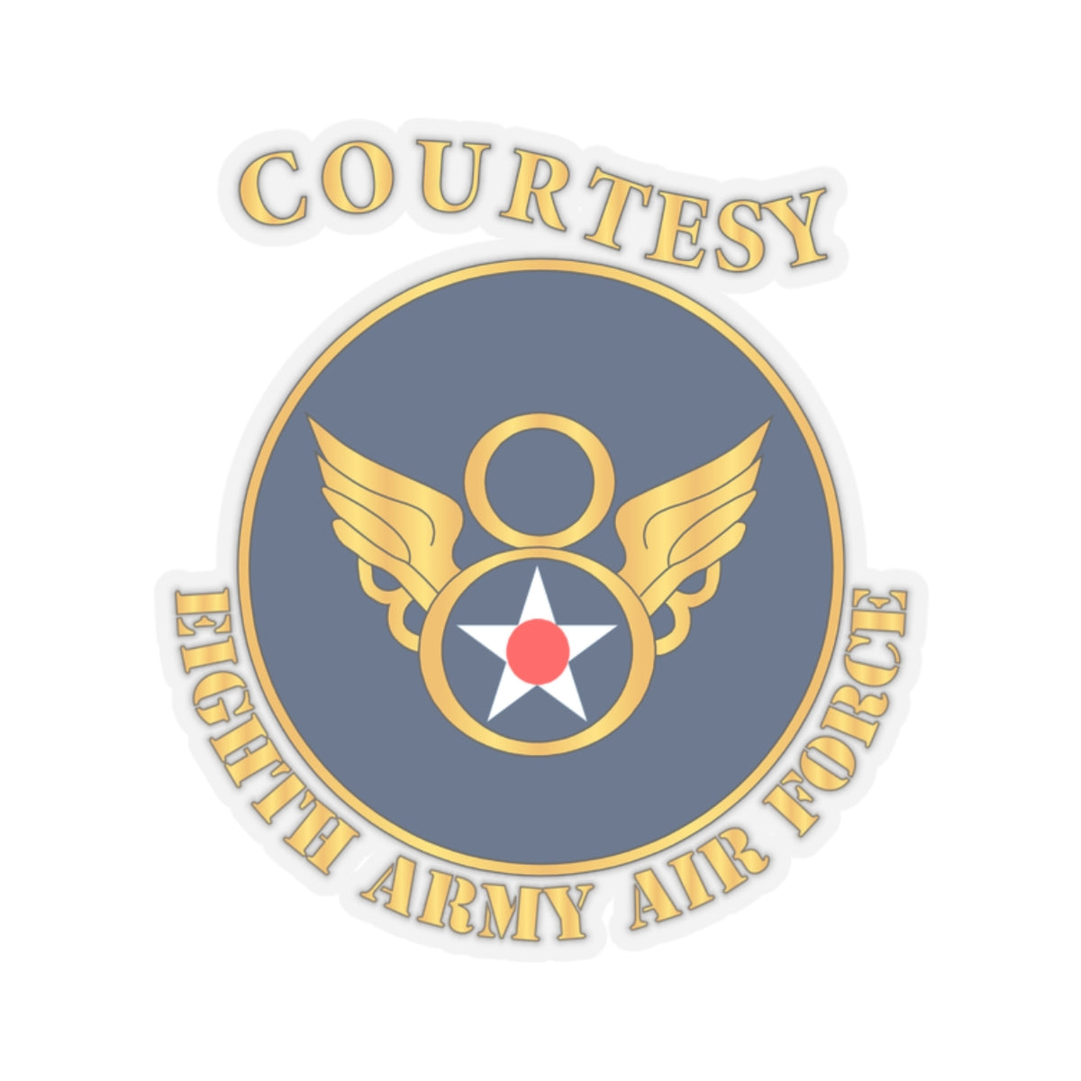 Kiss-Cut Stickers - AAC - 8th Air Force - WWII - Courtesy 8 AAF x 300