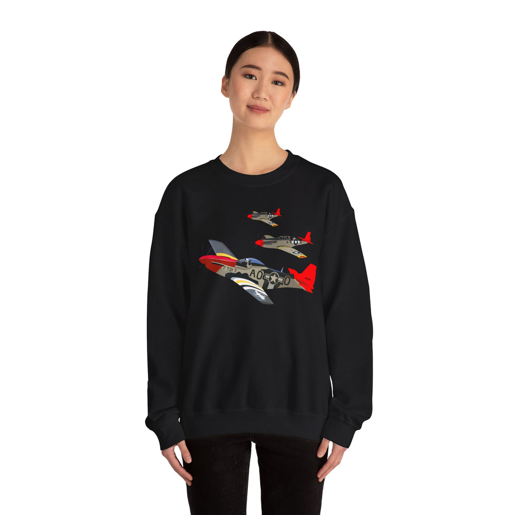 Crewneck Sweatshirt - Army - AAC - 332nd Fighter Group - 12th AF - Red Tails wo Txt
