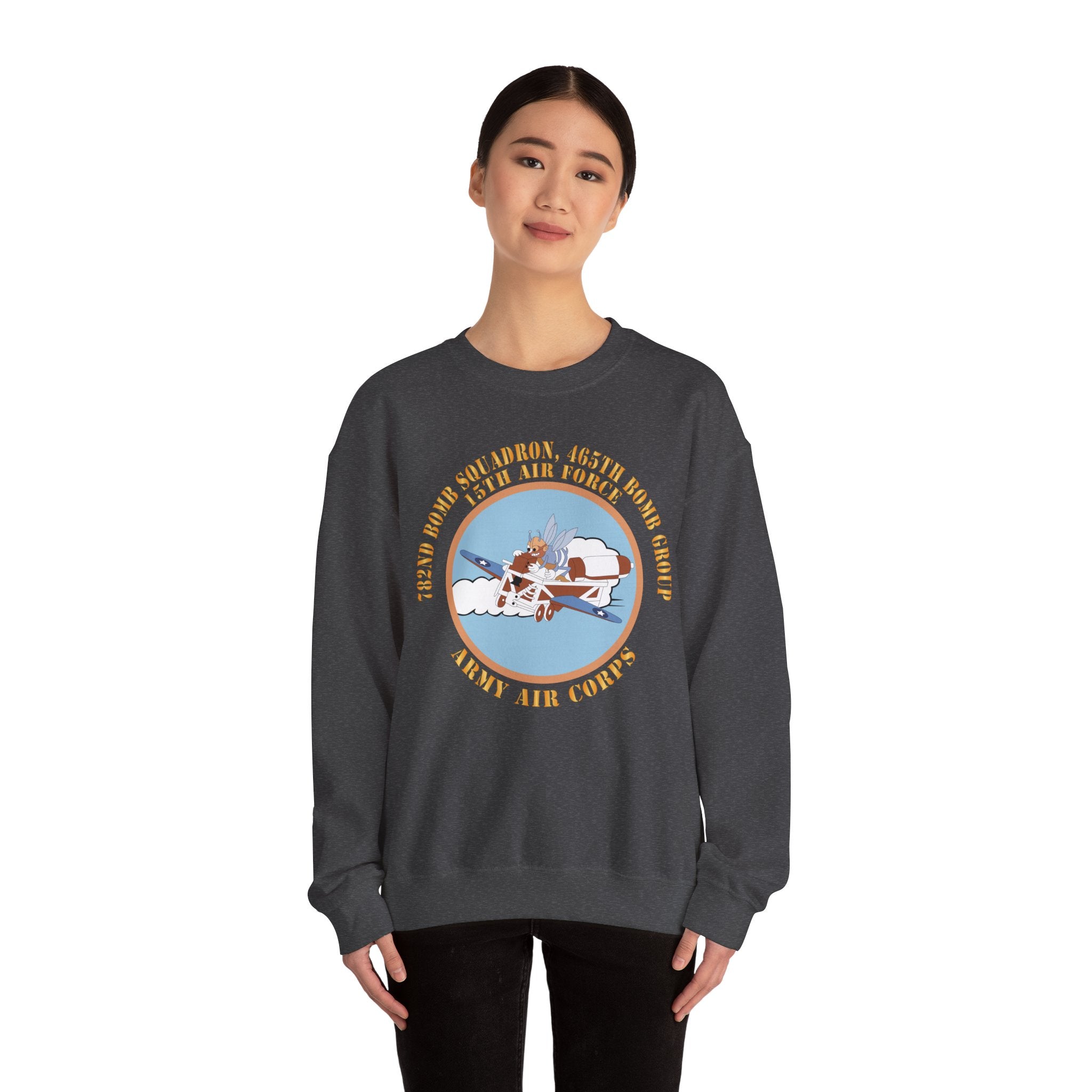 Crewneck Sweatshirt - AAC - 782nd Bomb Squadron, 465th Bomb Group - 15th AF X 300