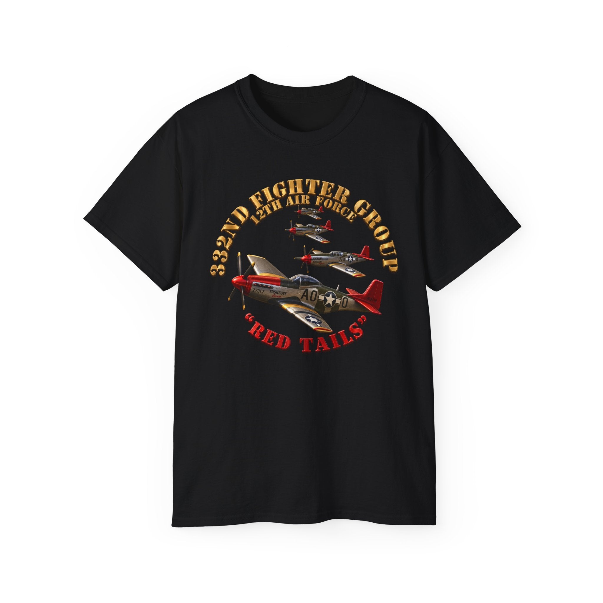 Unisex Ultra Cotton Tee - 332nd Fighter Group Red Tails emblem