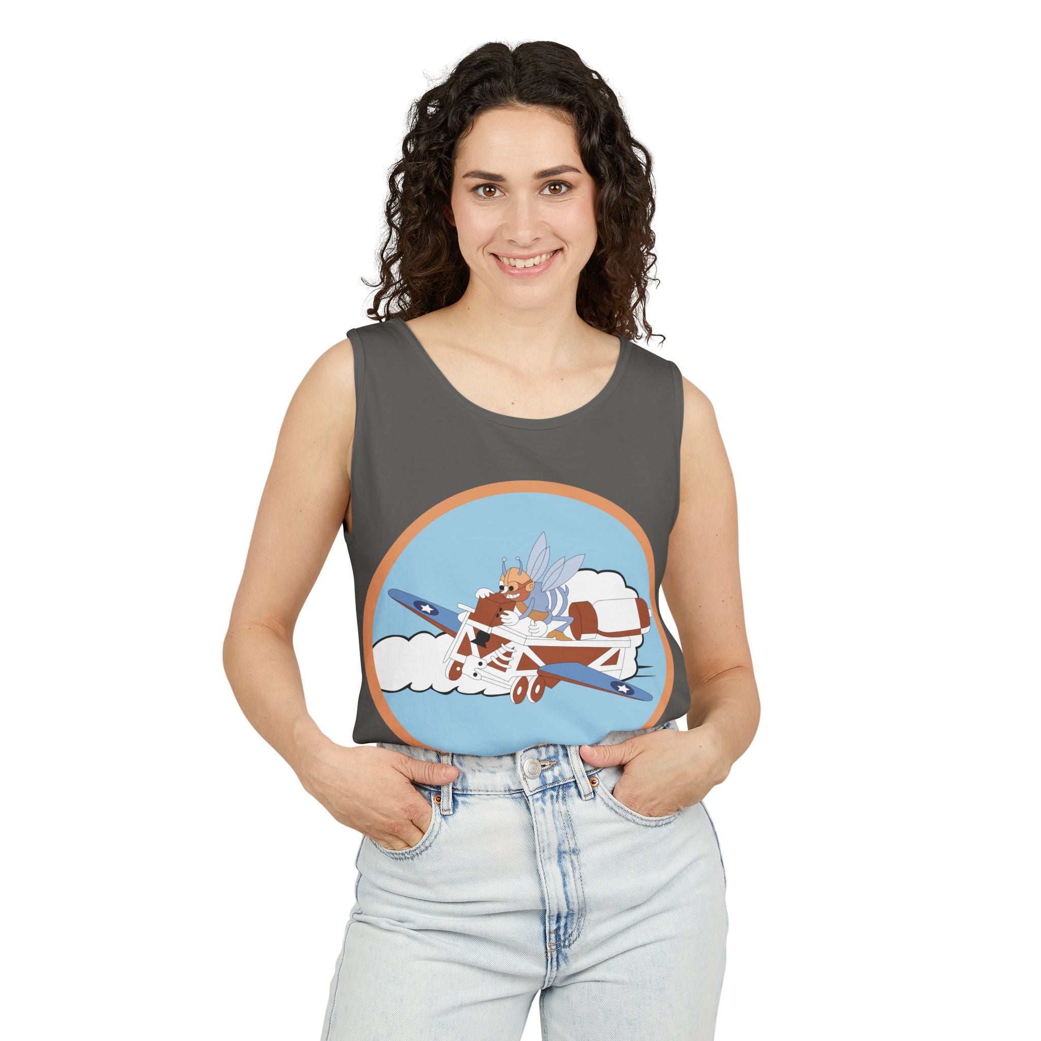 Unisex Garment-Dyed Tank Top - AAC - 782nd Bomb Squadron, 465th Bomb Group - 15th AF wo Txt X 300
