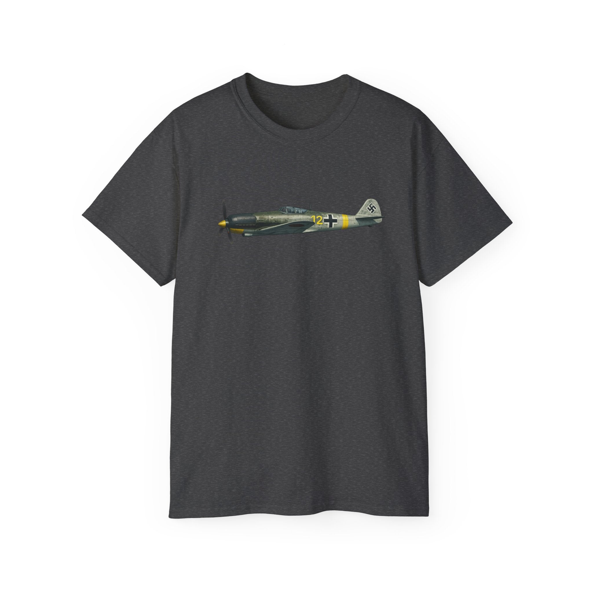 Unisex Ultra Cotton Tee - WWII - Fighter Aircraft - Messerschmitt Bf 109 - Profile - Left - In Flight