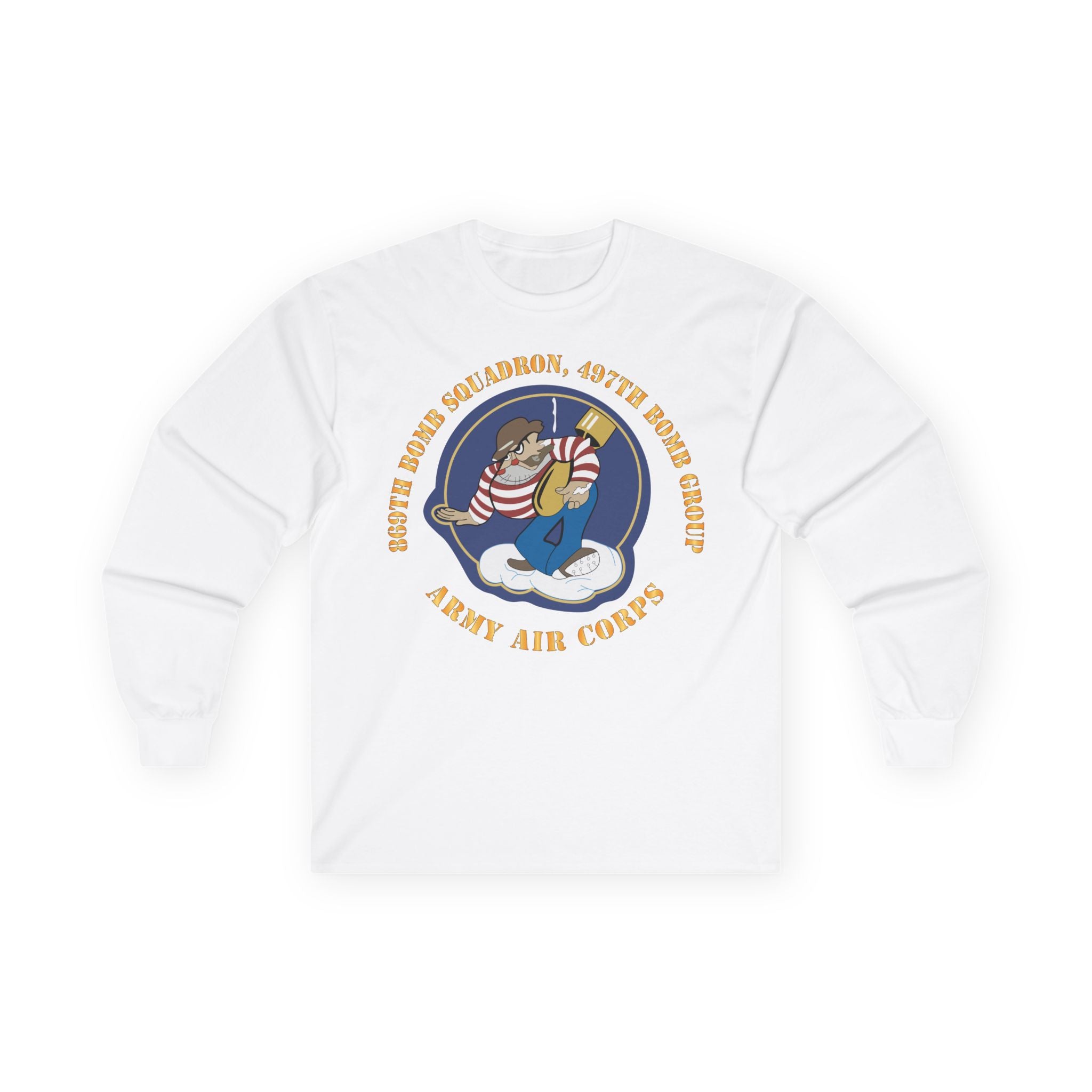 Unisex Long Sleeve Tee - AAC - 869th Bomb Squadron, 497th Bomb Group X 300