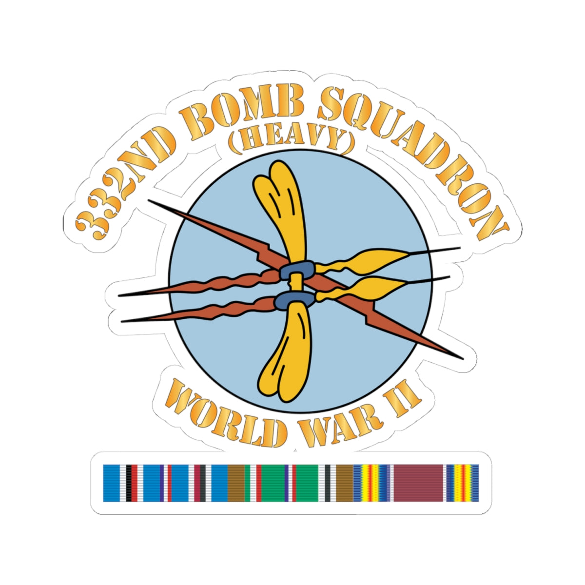 Kiss-Cut Stickers - AAC - 332nd Bomb Squadron WWII w SVC X 300