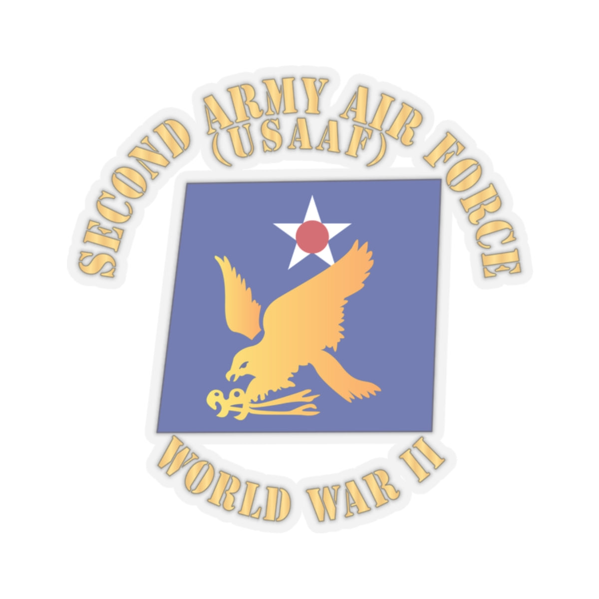 Kiss-Cut Stickers - SSI - AAC - 2nd Air Force - WWII - USAAF x 300