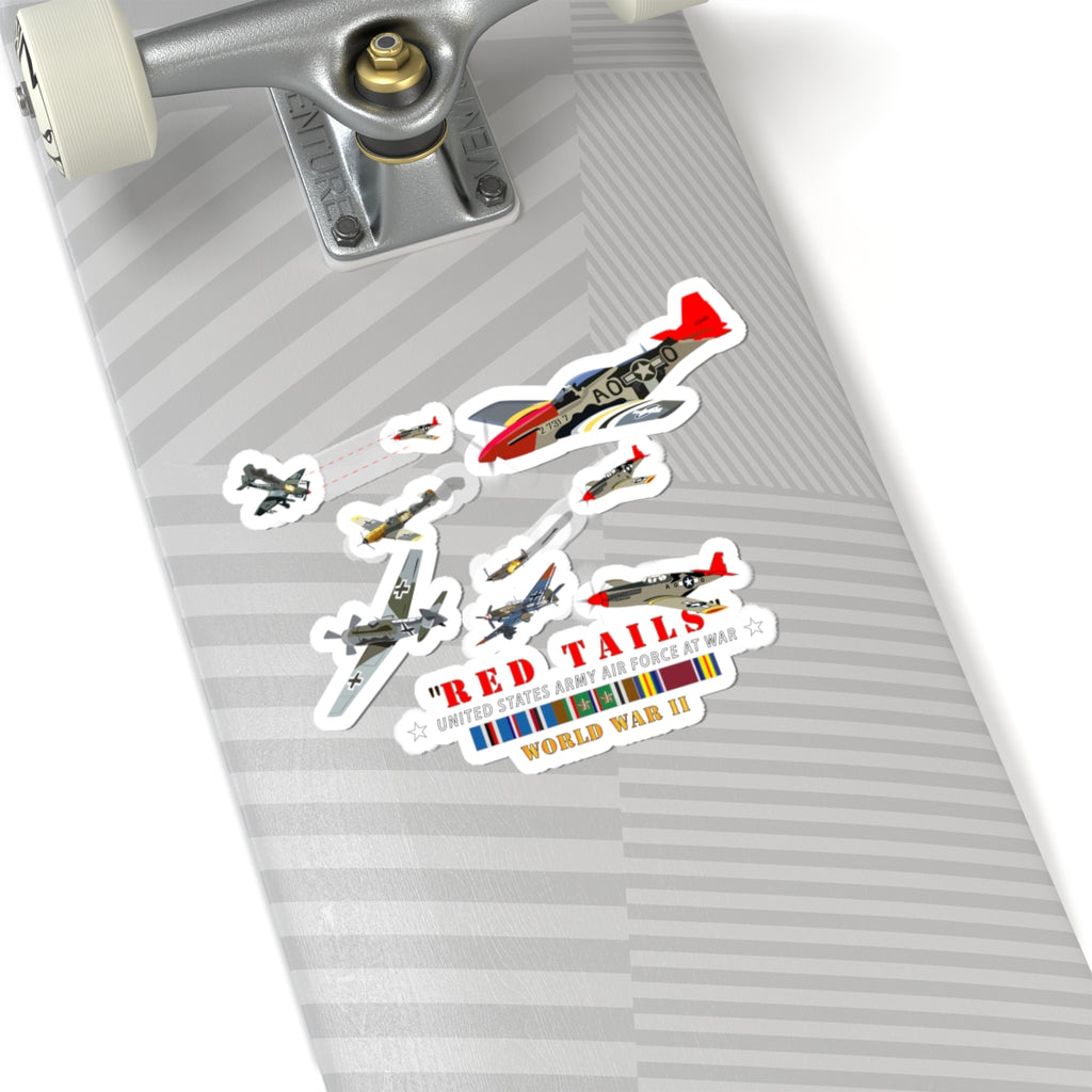 Kiss-Cut Stickers - Army - AAC - 332nd Fighter Group - Red Tails - At War