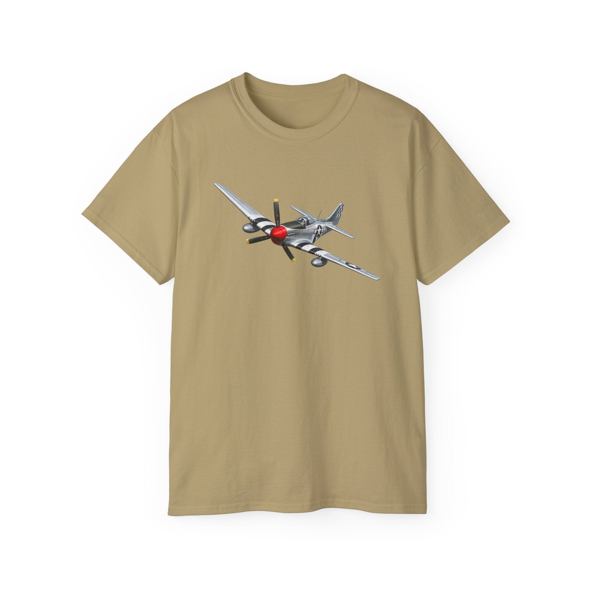Unisex Ultra Cotton Tee - WWII - Fighter Aircraft - P- 51 Mustang - Profile - Banking Turn