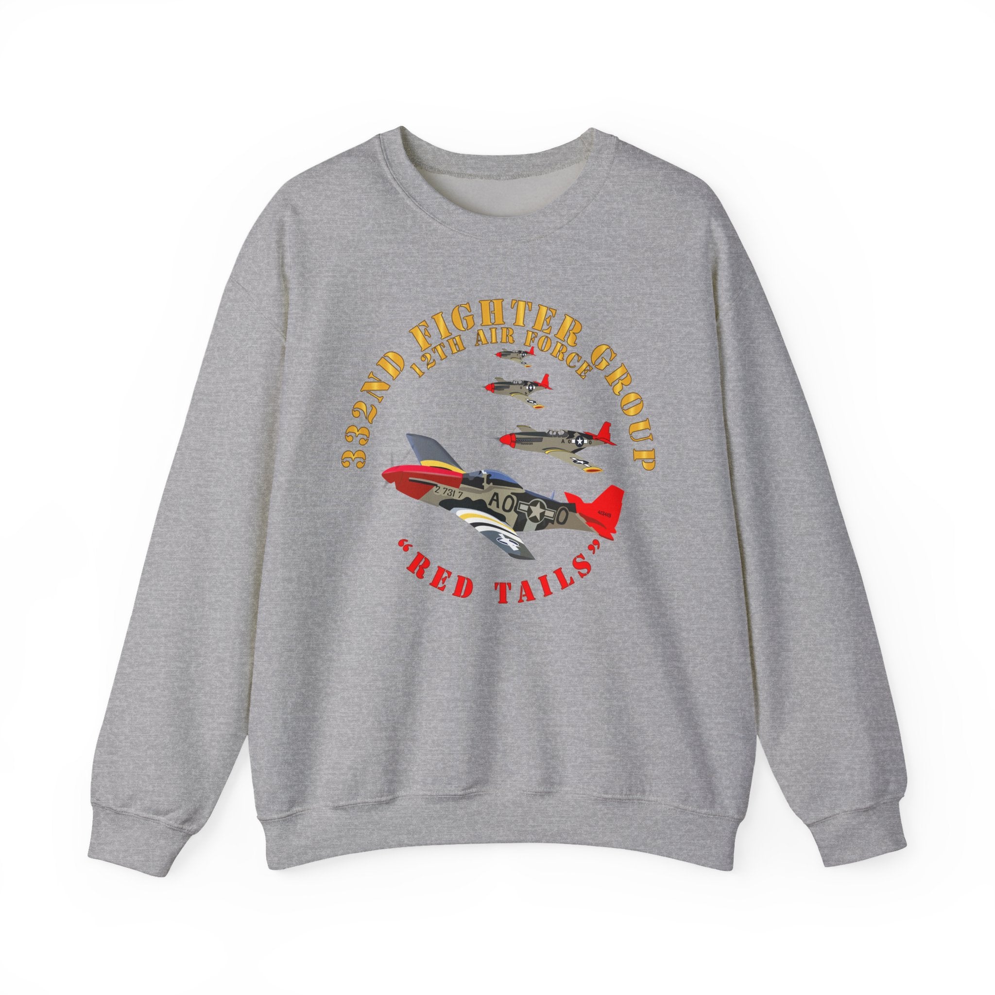Crewneck Sweatshirt - Army - AAC - 332nd Fighter Group - 12th AF - Red Tails v1