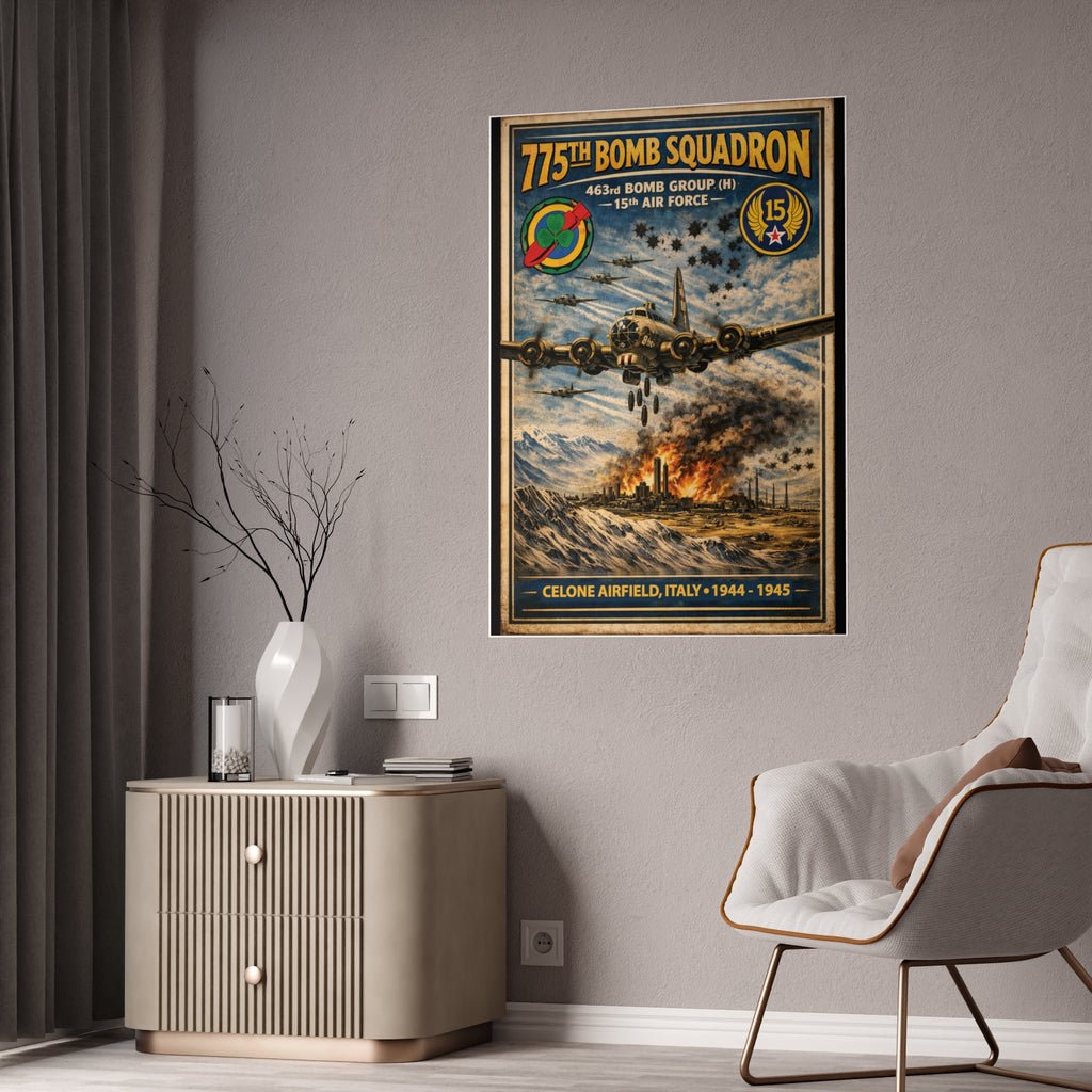 775th Bomb Squadron Vintage Air Force Tribute Poster Print - Gloss Poster