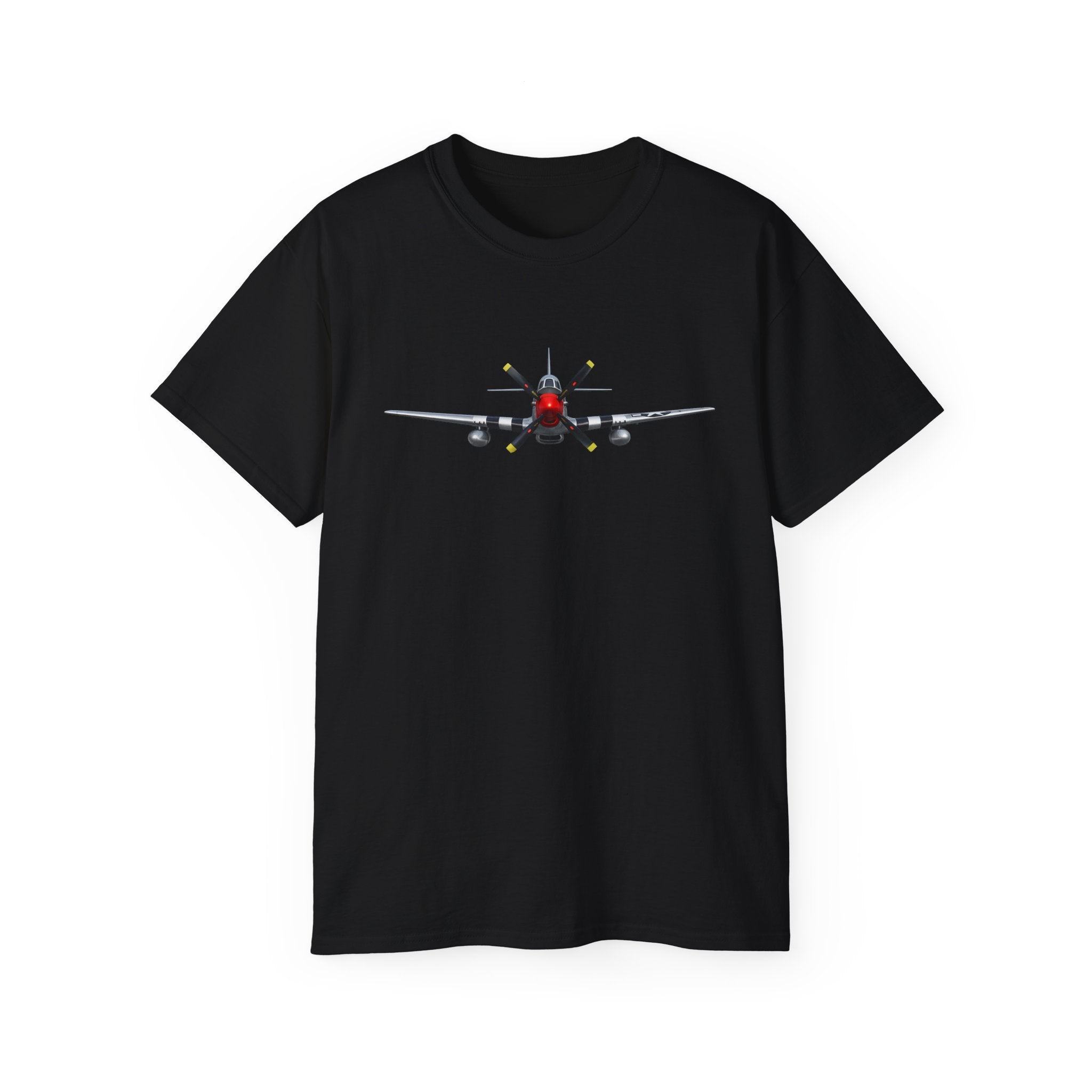 Unisex Ultra Cotton Tee - WWII - Fighter Aircraft - P- 51 Mustang - Profile - Head On