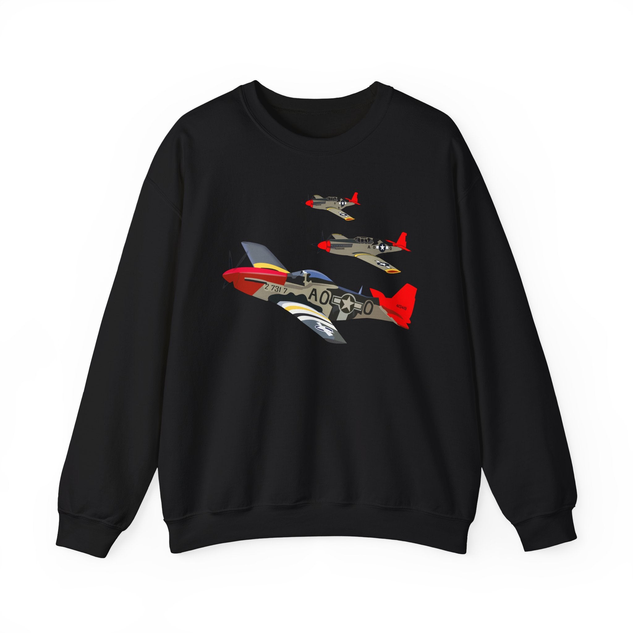 Crewneck Sweatshirt - Army - AAC - 332nd Fighter Group - 12th AF - Red Tails wo Txt
