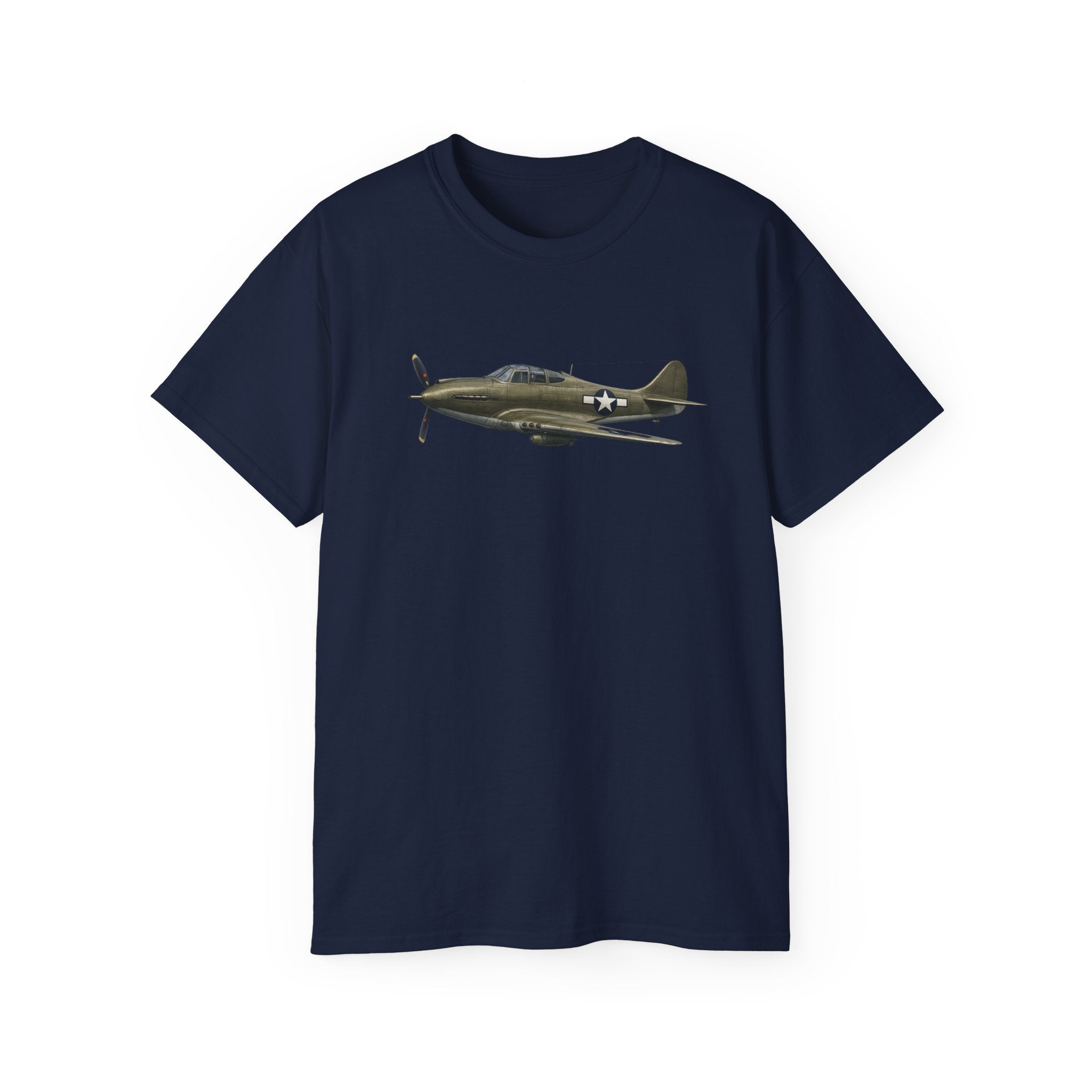 Unisex Ultra Cotton Tee - WWII - Fighter Aircraft - P-39 Airacobra - Profile - Left