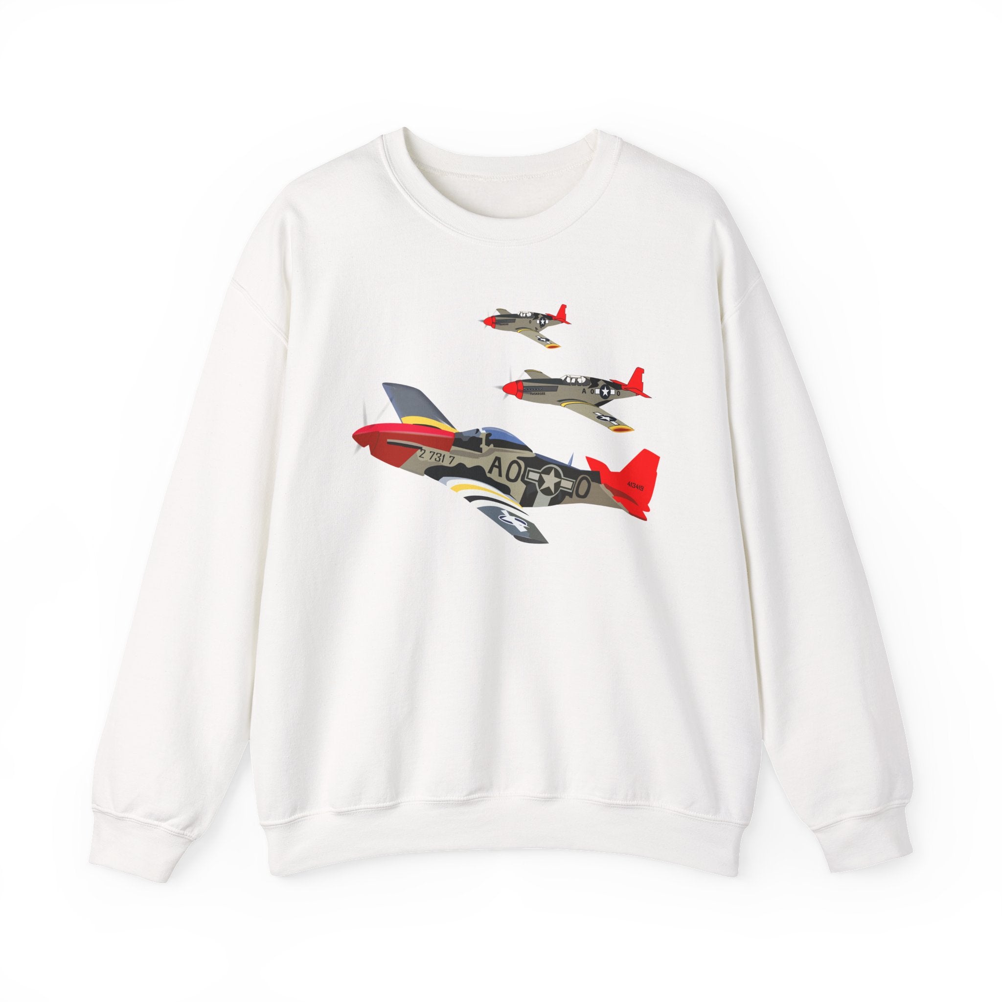 Crewneck Sweatshirt - Army - AAC - 332nd Fighter Group - 12th AF - Red Tails wo Txt