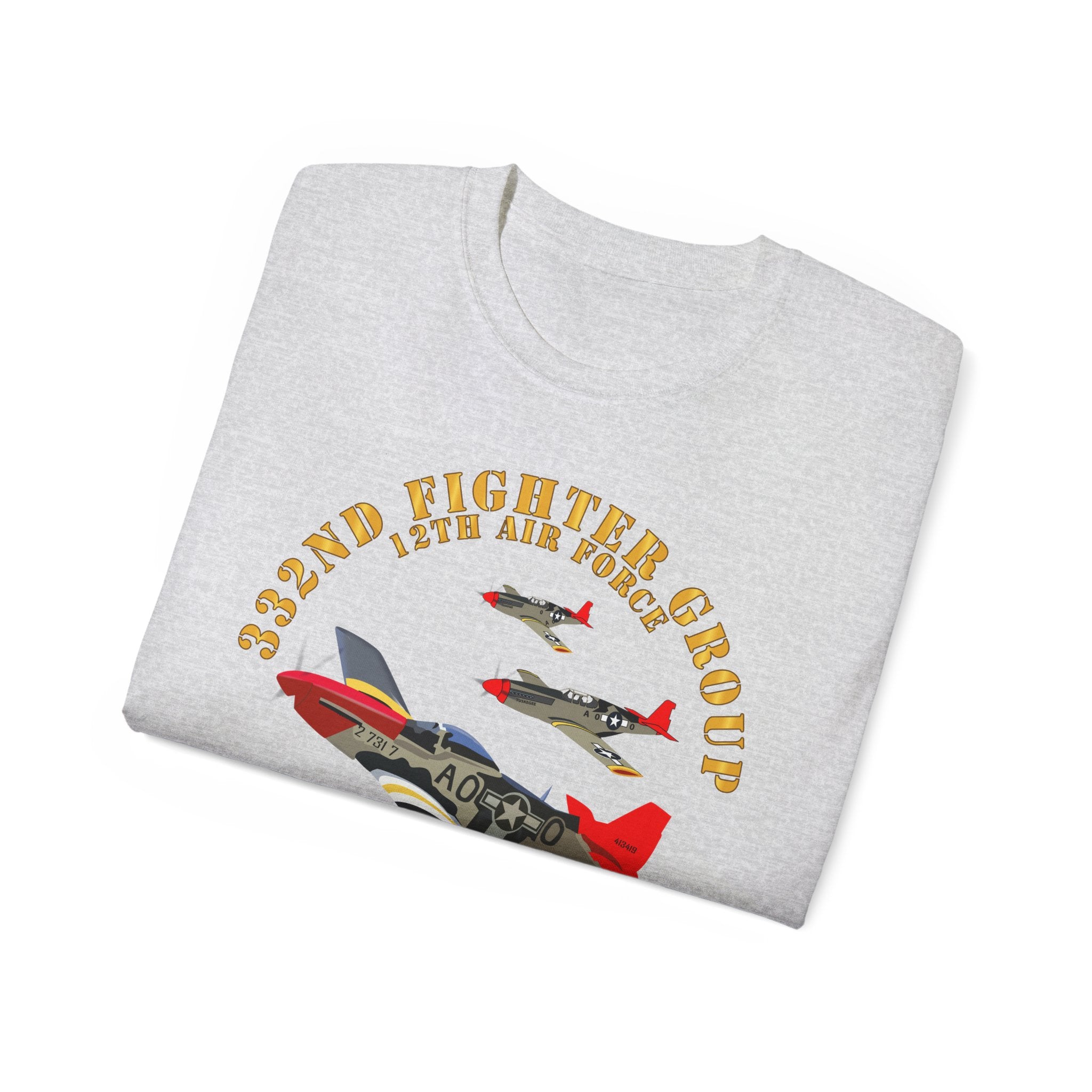 Unisex Ultra Cotton Tee - Army - AAC - 332nd Fighter Group - 12th AF - Red Tails