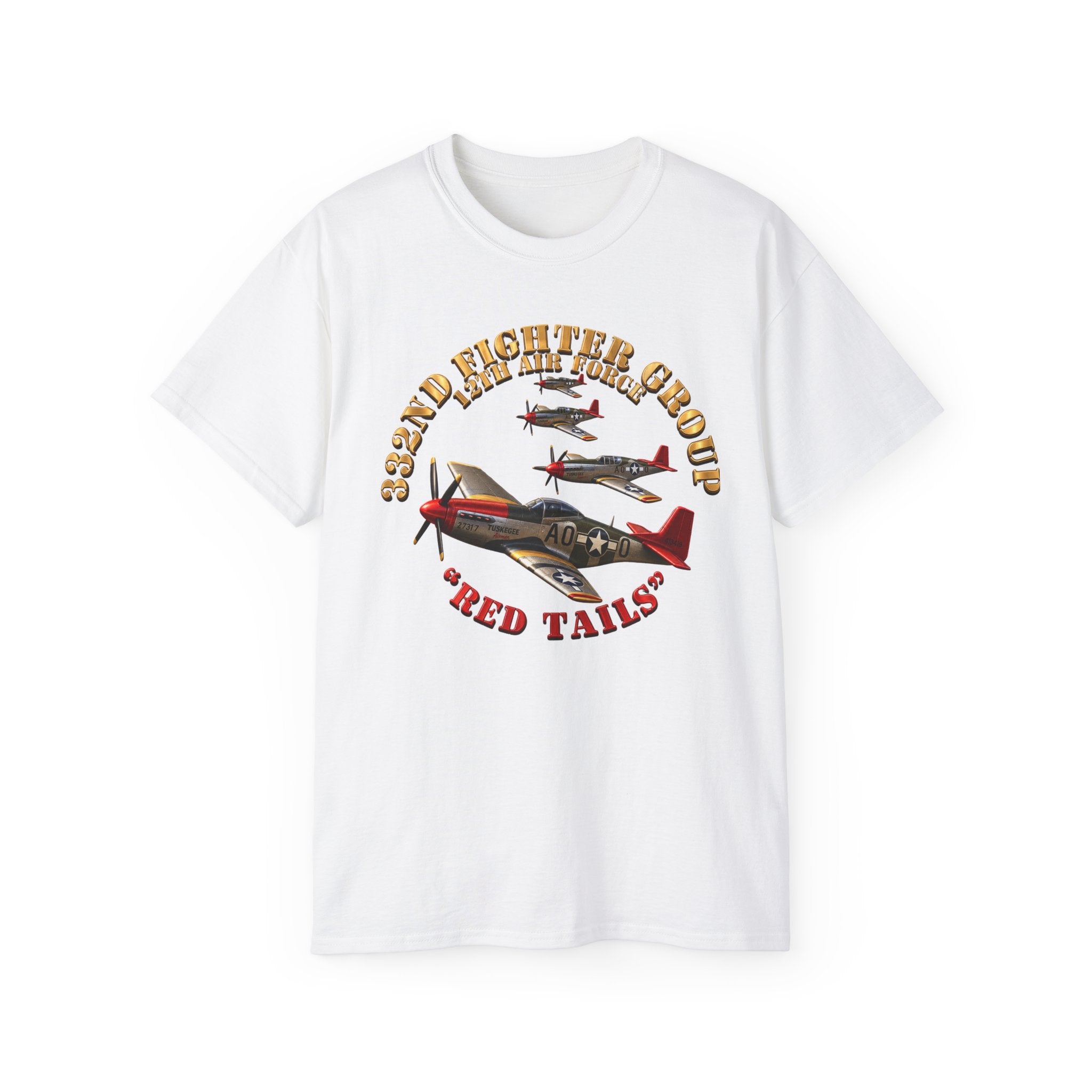Unisex Ultra Cotton Tee - 332nd Fighter Group Red Tails emblem