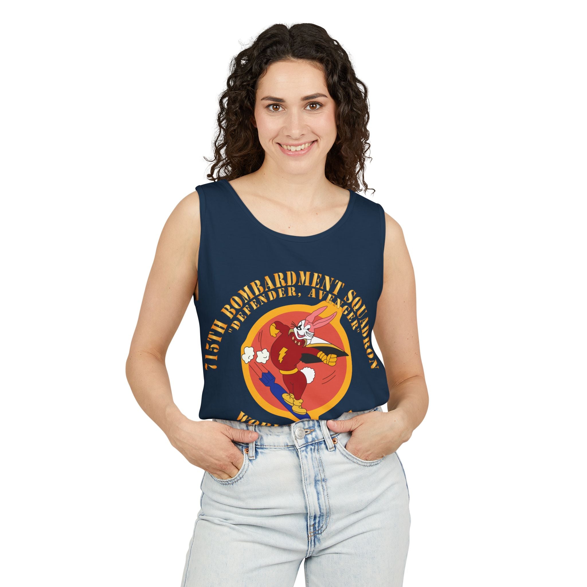 Unisex Garment-Dyed Tank Top - ACC - 715th  Bombardment Squadron - Defender, Avenger - World War II X 300