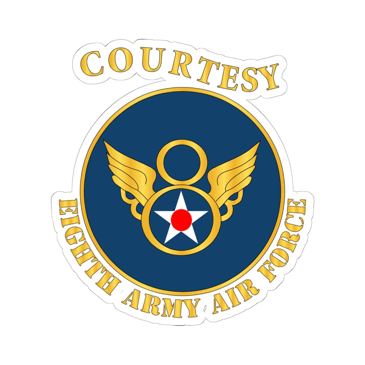 Kiss-Cut Stickers - AAC - 8th Air Force - WWII - Courtesy 8 AAF x 300