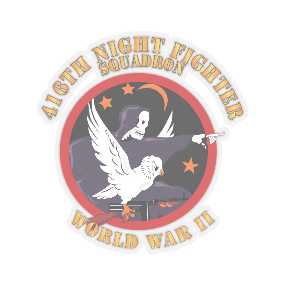 Kiss-Cut Stickers - AAC - 416th Night Fighter Squadron - WWII X 300
