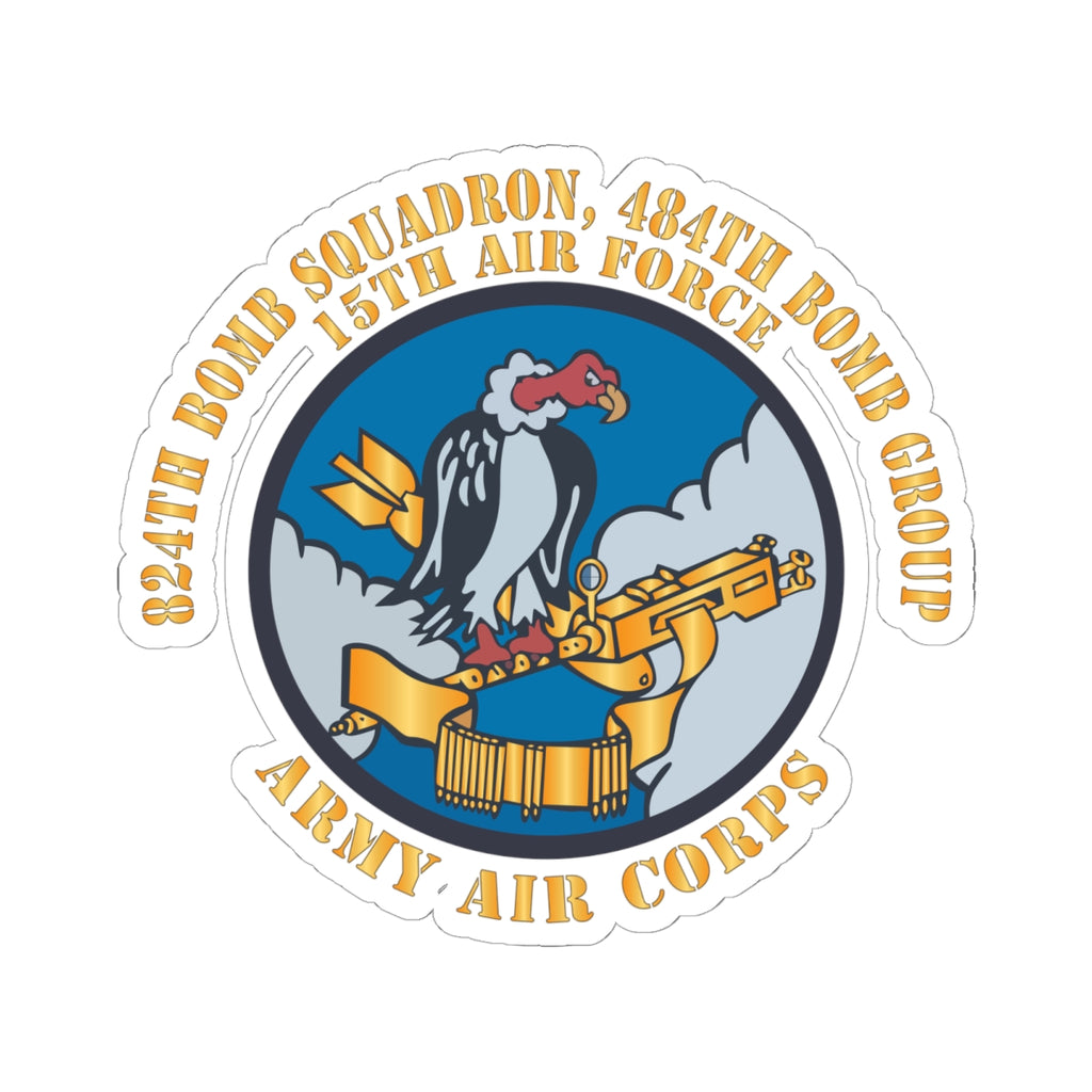 Kiss-Cut Stickers - AAC - 824th Bomb Squadron, 484th Bomb Group - 15th AAF X 300