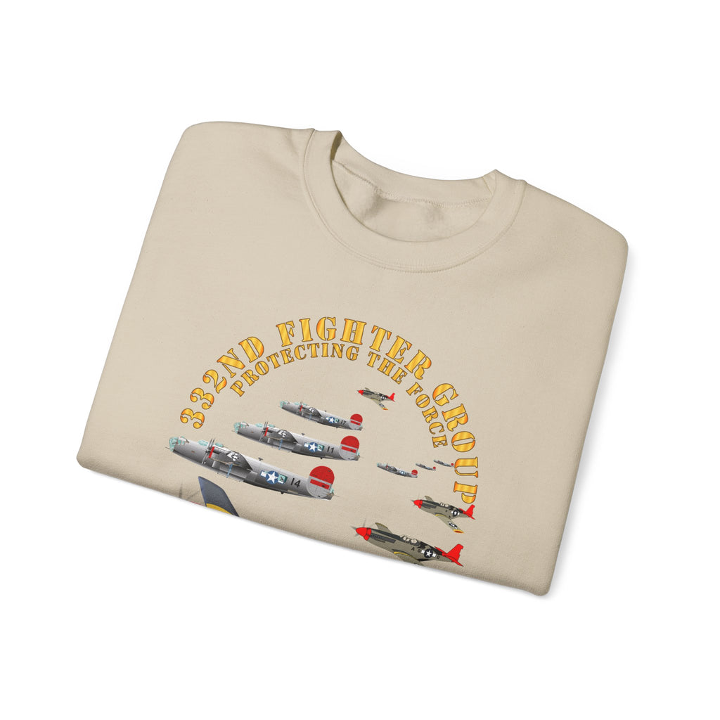 Crewneck Sweatshirt - Army - AAC - 332nd Fighter Group - Red Tails - Protect Force