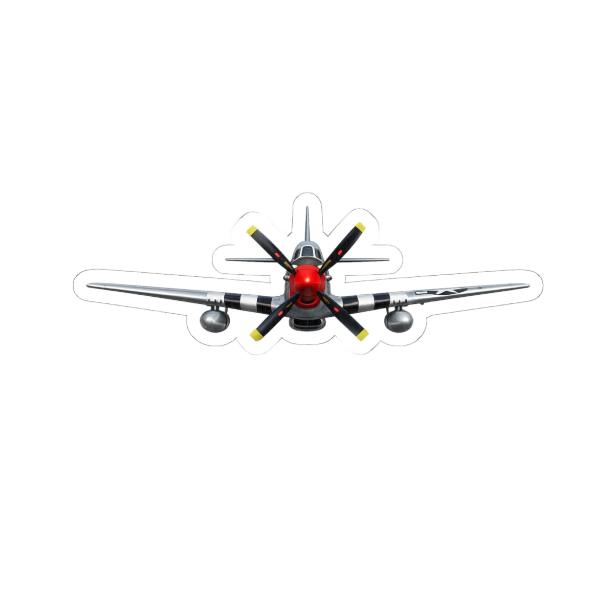 Kiss-Cut Stickers - WWII - Fighter Aircraft - P- 51 Mustang - Profile - Head On