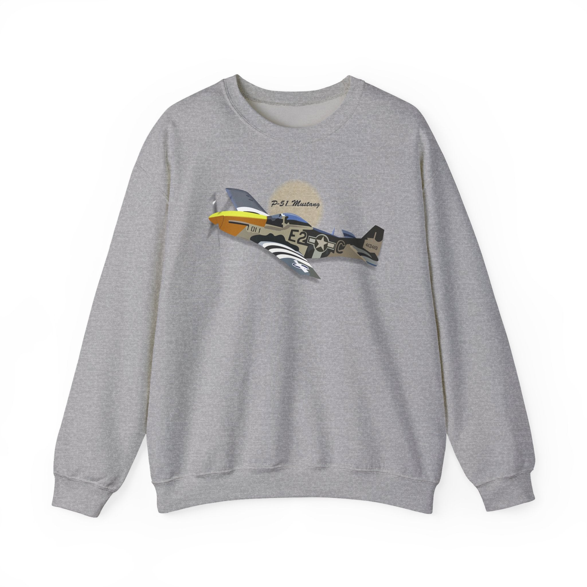 Crewneck Sweatshirt - Army Air Corps P-51 Mustang wo AAC X 300
