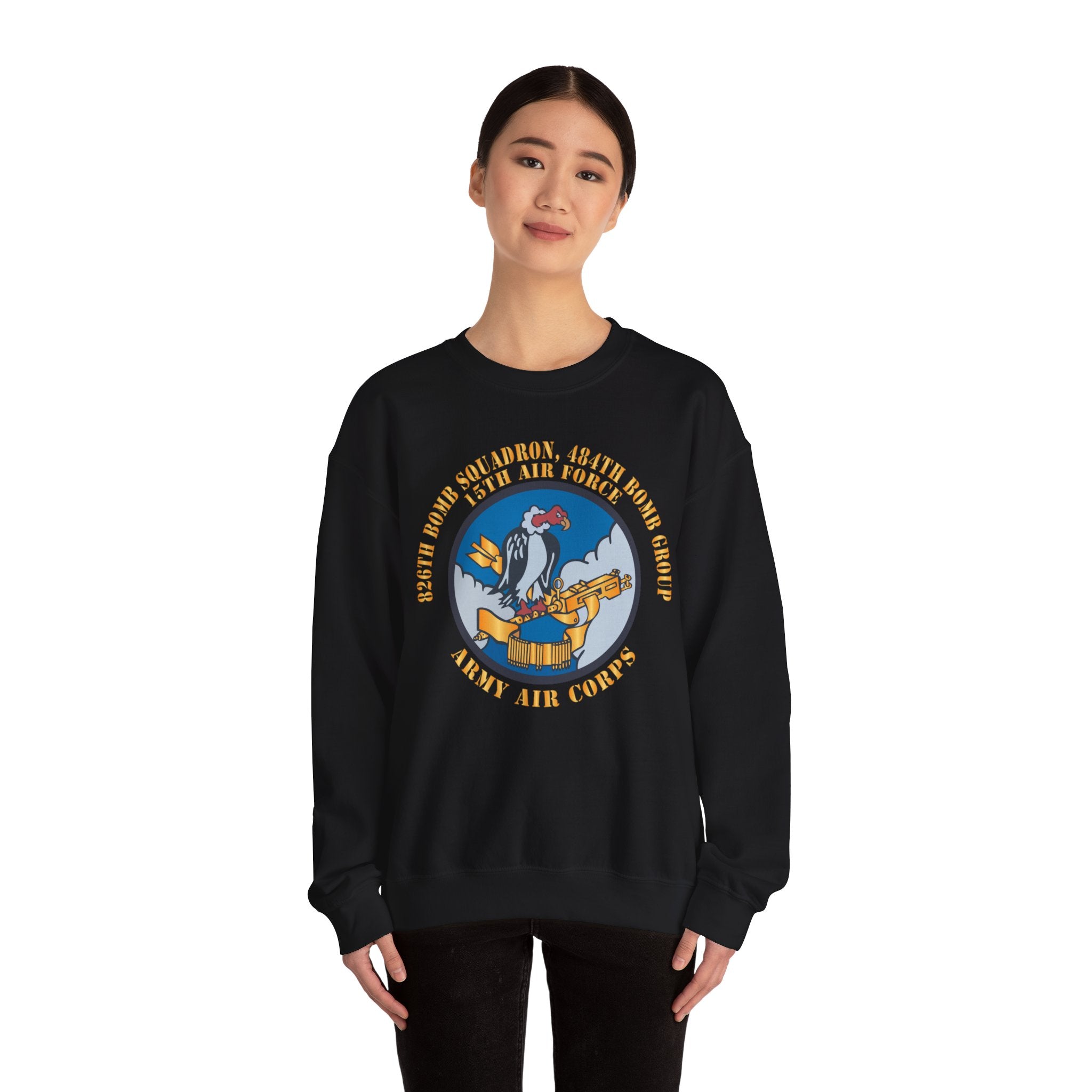 Crewneck Sweatshirt - AAC - 826th Bomb Squadron, 484th Bomb Group - 15th AAF X 300