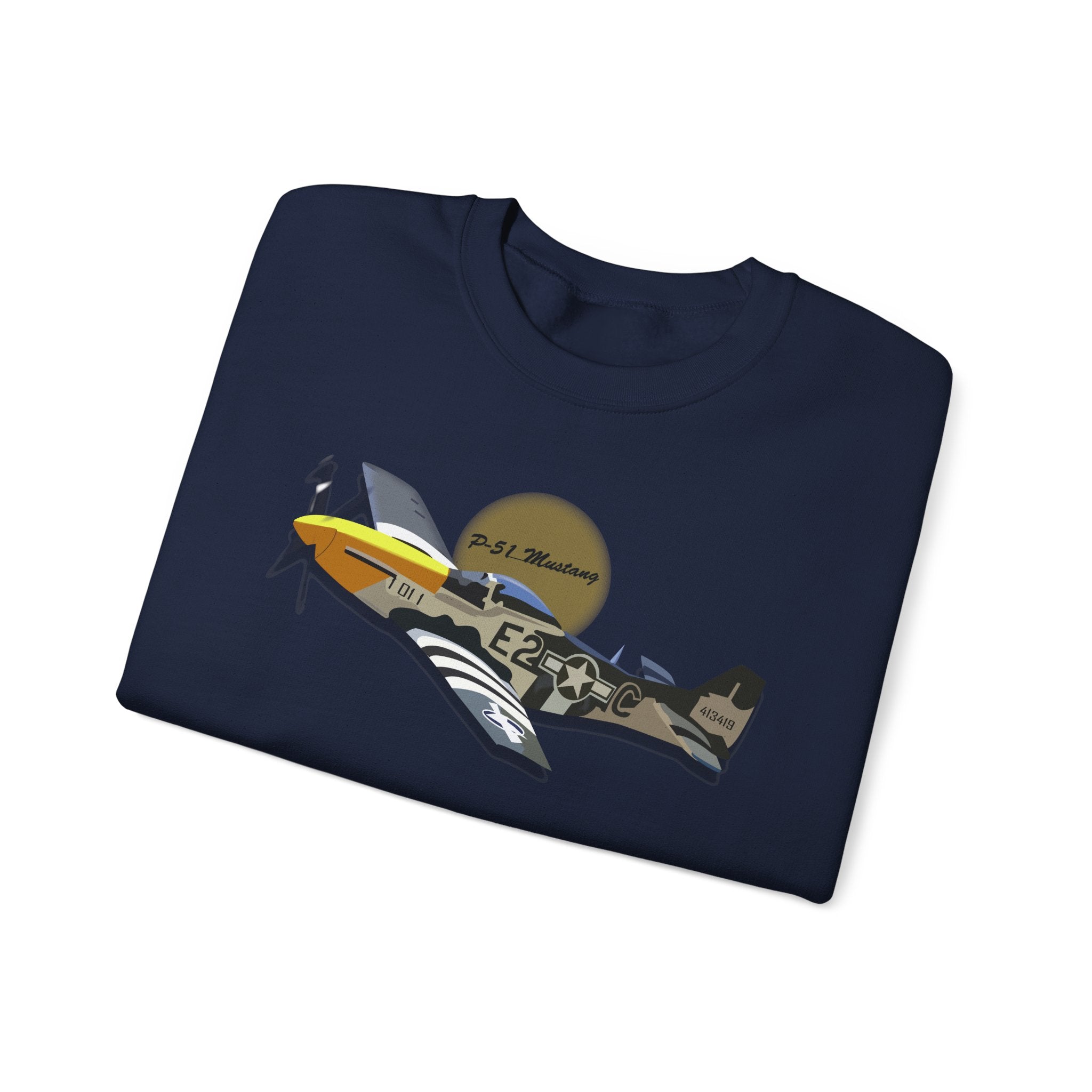 Crewneck Sweatshirt - Army Air Corps P-51 Mustang wo AAC X 300