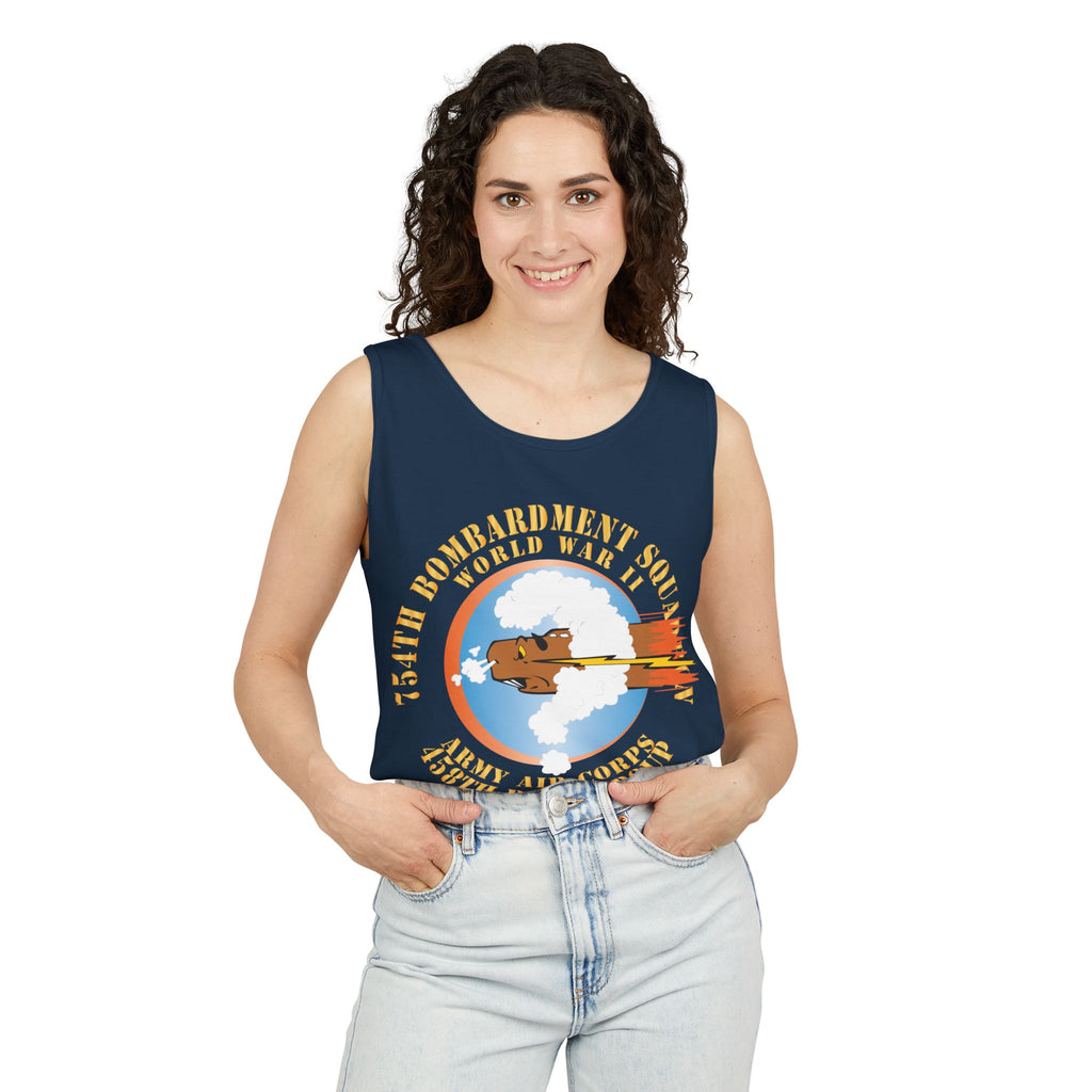 Unisex Garment-Dyed Tank Top - AAC - 754th Bombardment Squadron - 458th Bomb Group - WWII w EUR SVC X 300