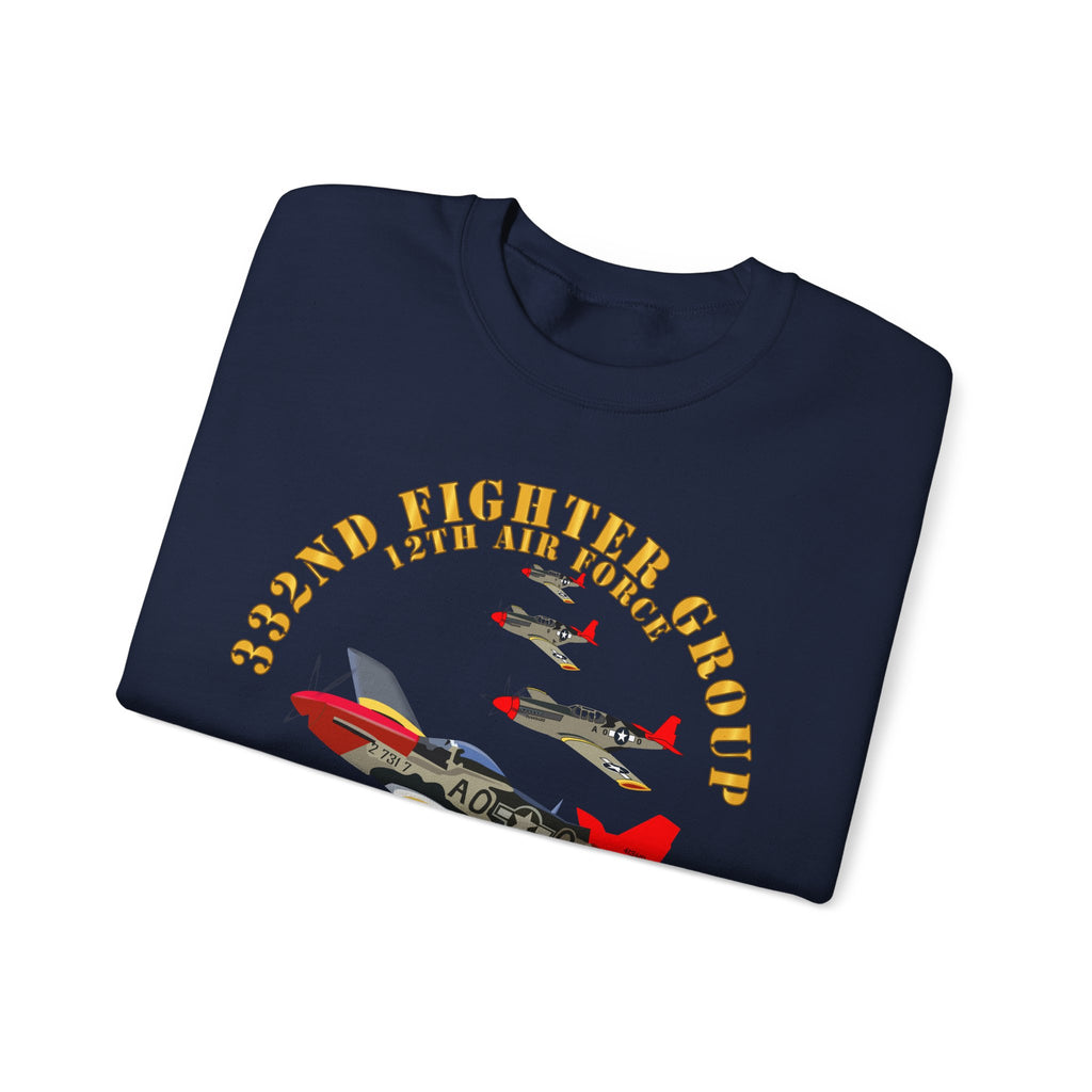 Crewneck Sweatshirt - Army - AAC - 332nd Fighter Group - 12th AF - Red Tails v1